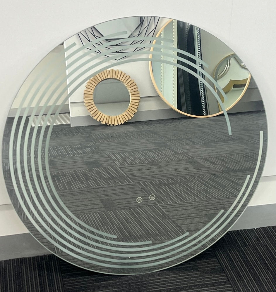 Besty Round Concentric LED Mirror 80cm x 80cm Frameless Defogger Dimmable Light