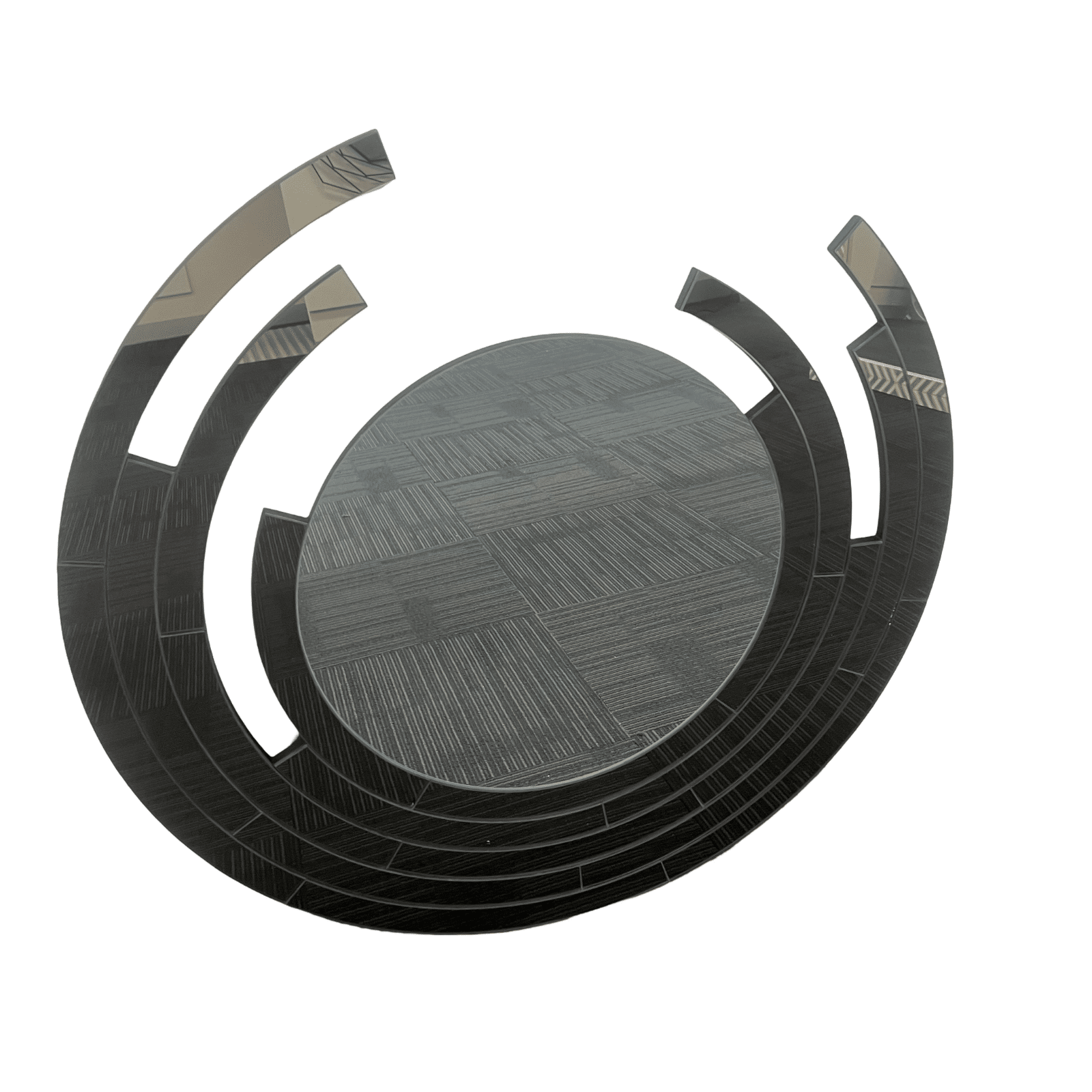 Besty Frameless Round Wall Mirror 90cm Black Minimalist Modern Décor