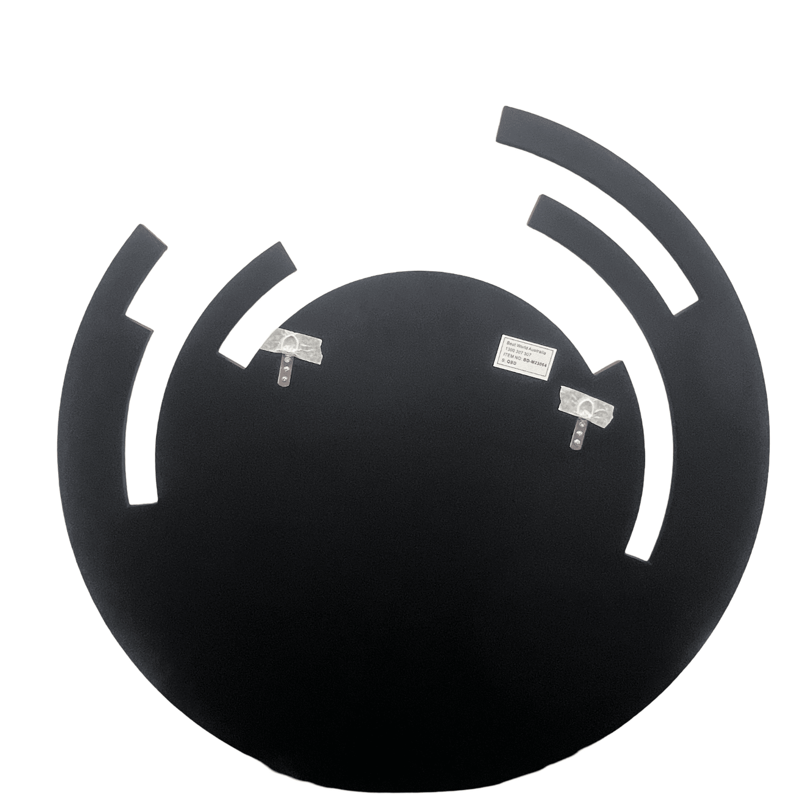 Besty Frameless Round Wall Mirror 90cm Black Minimalist Modern Décor
