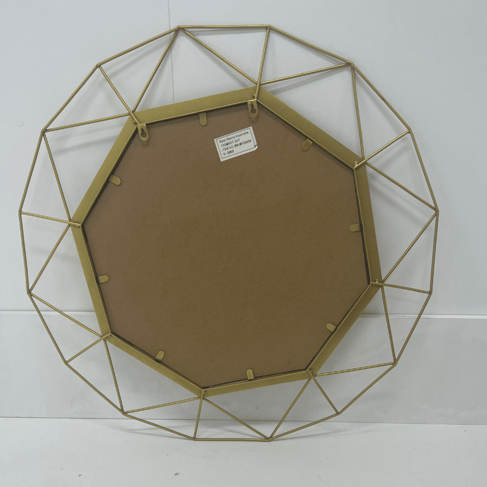 Besty Luxury Round Wall Mirror 80cm x 80cm Gold Metal Frame