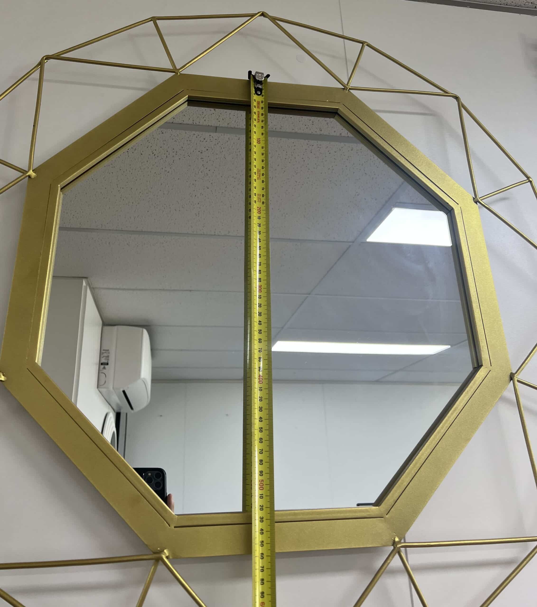 Besty Luxury Round Wall Mirror 80cm x 80cm Gold Metal Frame
