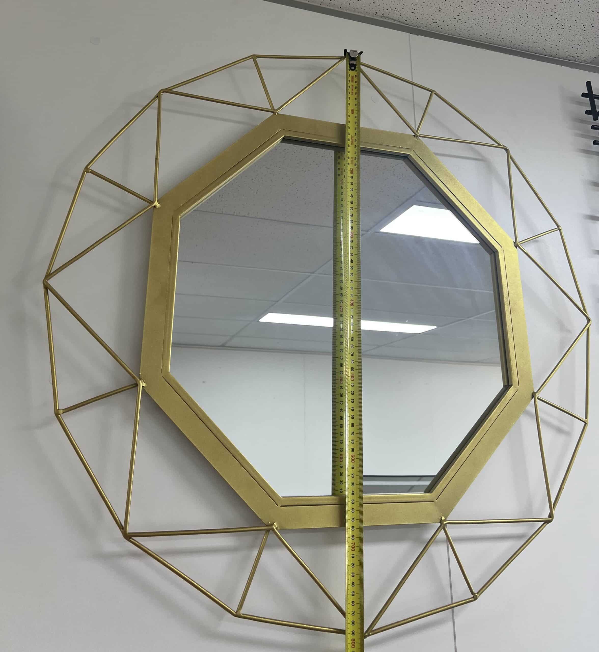 Besty Luxury Round Wall Mirror 80cm x 80cm Gold Metal Frame