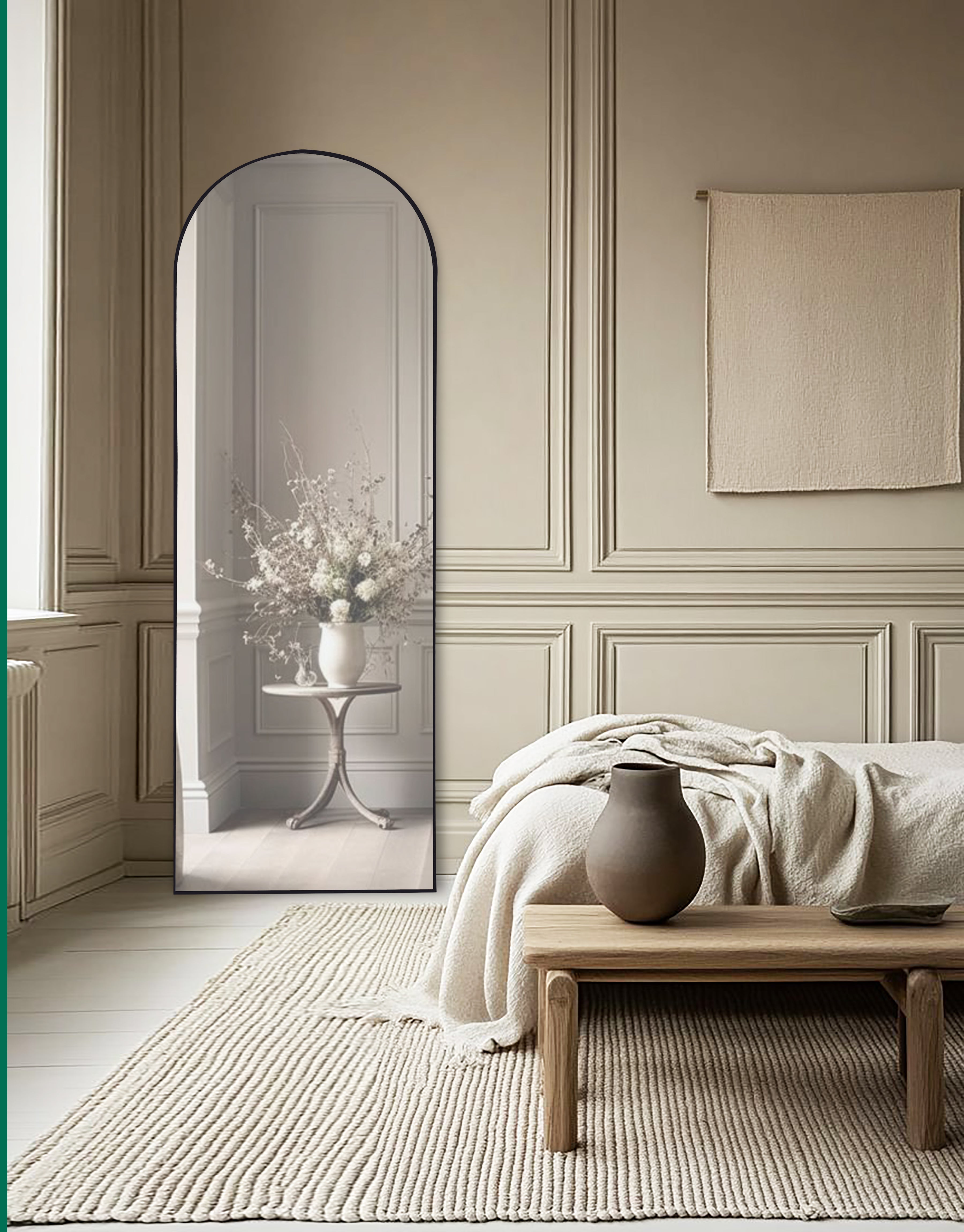 Modern Black Dense Arch Full Length Mirror