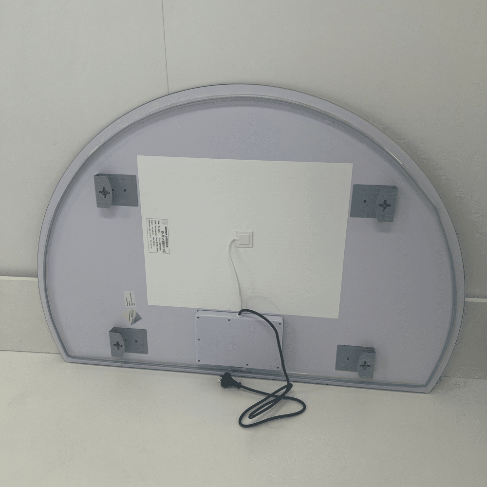 Left Cut Moon LED Mirror 77cm x 110cm Frameless Backlit Wall Mirror