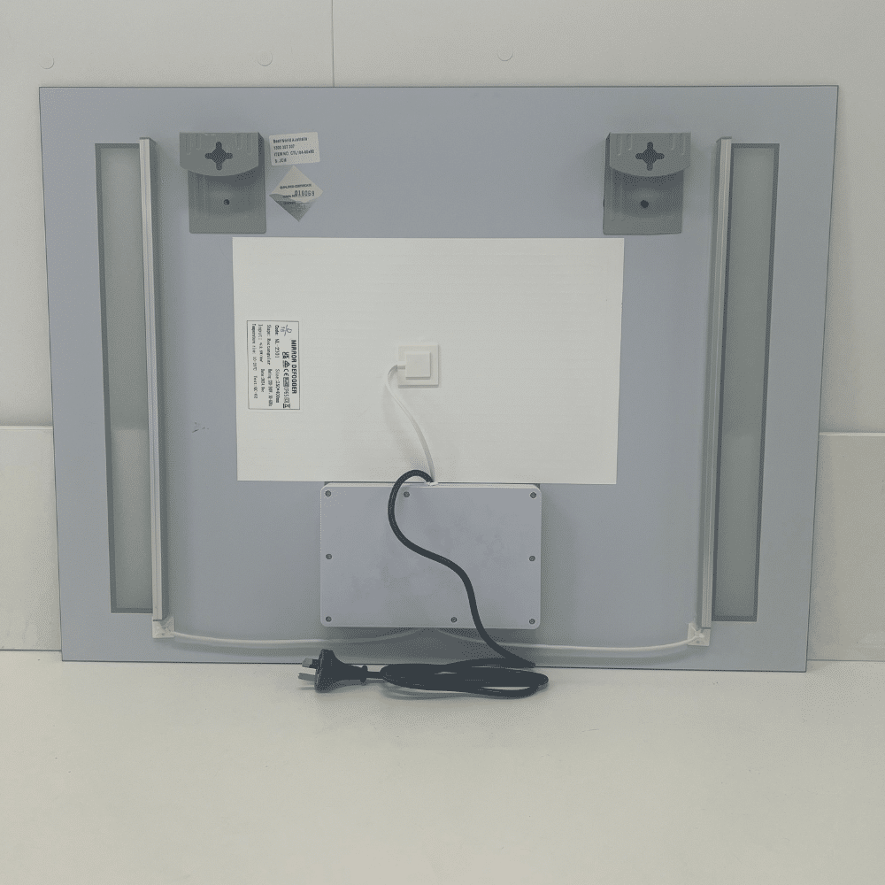 Rectangular Double-Sided Frosted Frontlit LED Mirror 60cm x 80cm Frameless Wall Mounted