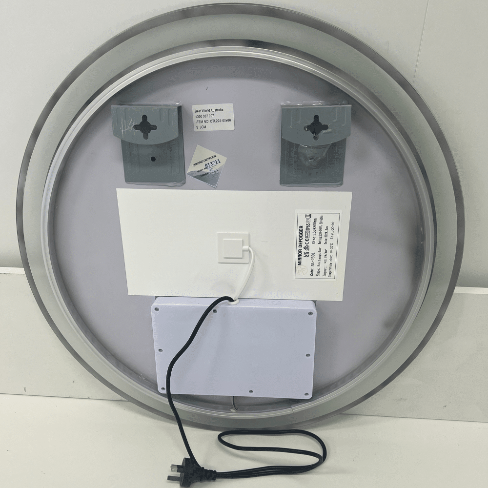 Round LED Mirror 80cm Frosted Defogger Dimmable 25mm Strip