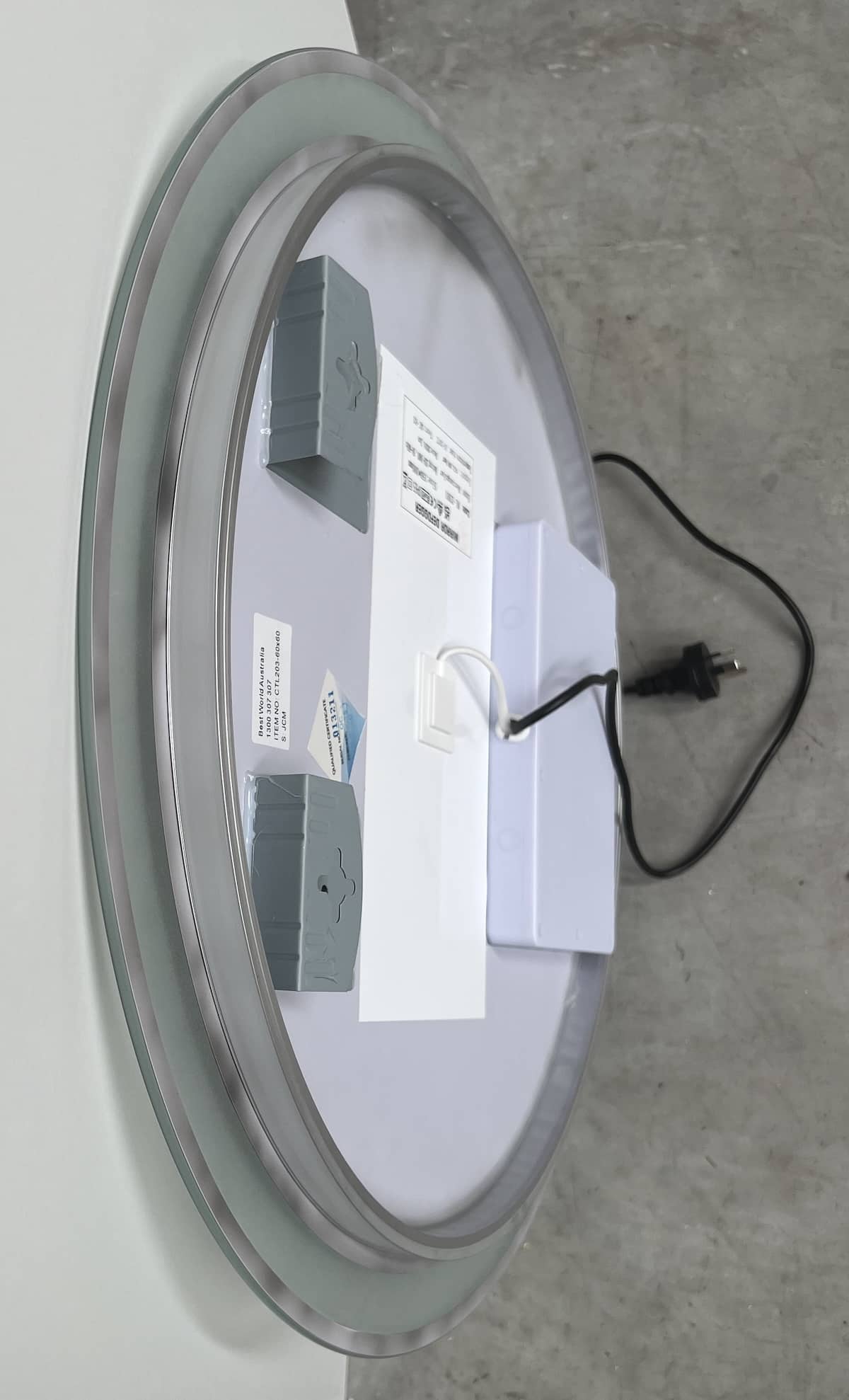Round LED Mirror 80cm Frosted Defogger Dimmable 25mm Strip