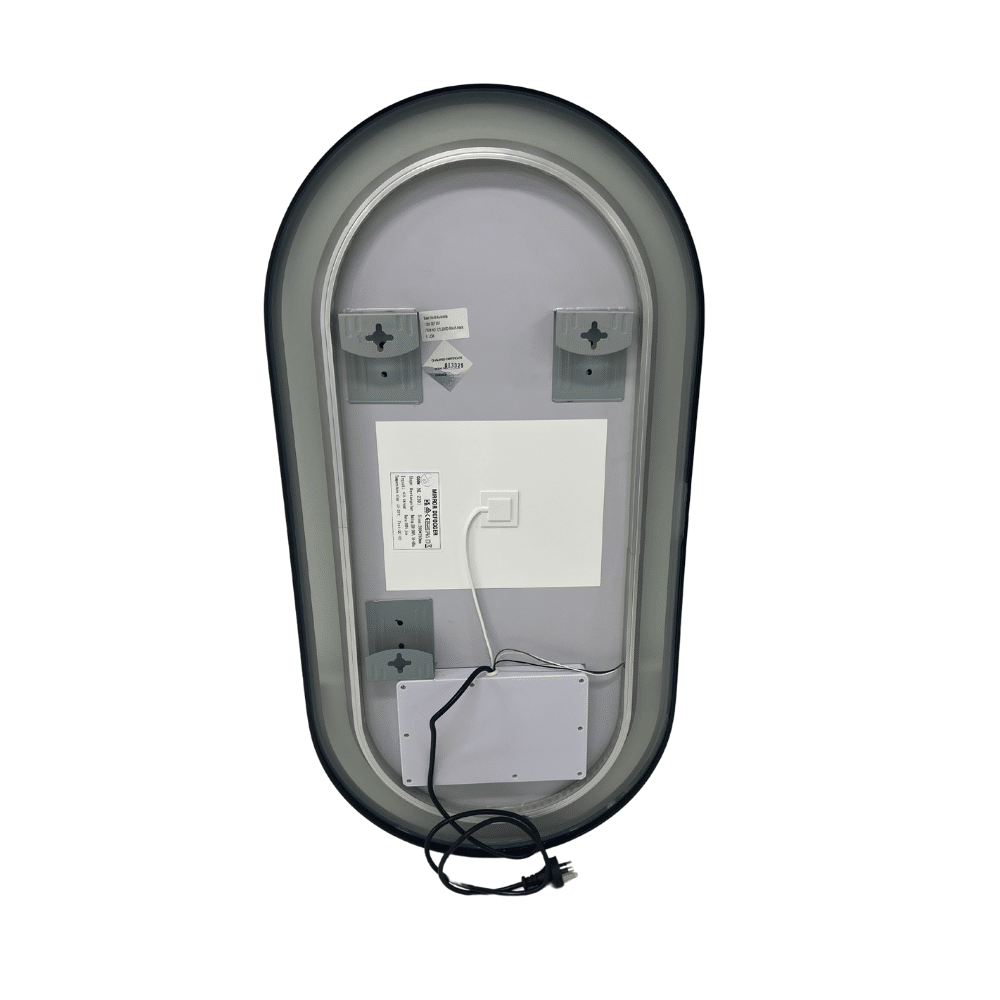 Black Oval LED Bathroom 130cm x 70cm Frosted Edge Defogger Dimmable Vanity Wall Mirror