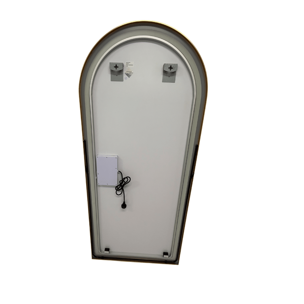 Full Length Arched LED Mirror 180cm x 80cm Freestanding Wall Mounted Gold Frame Dimmable