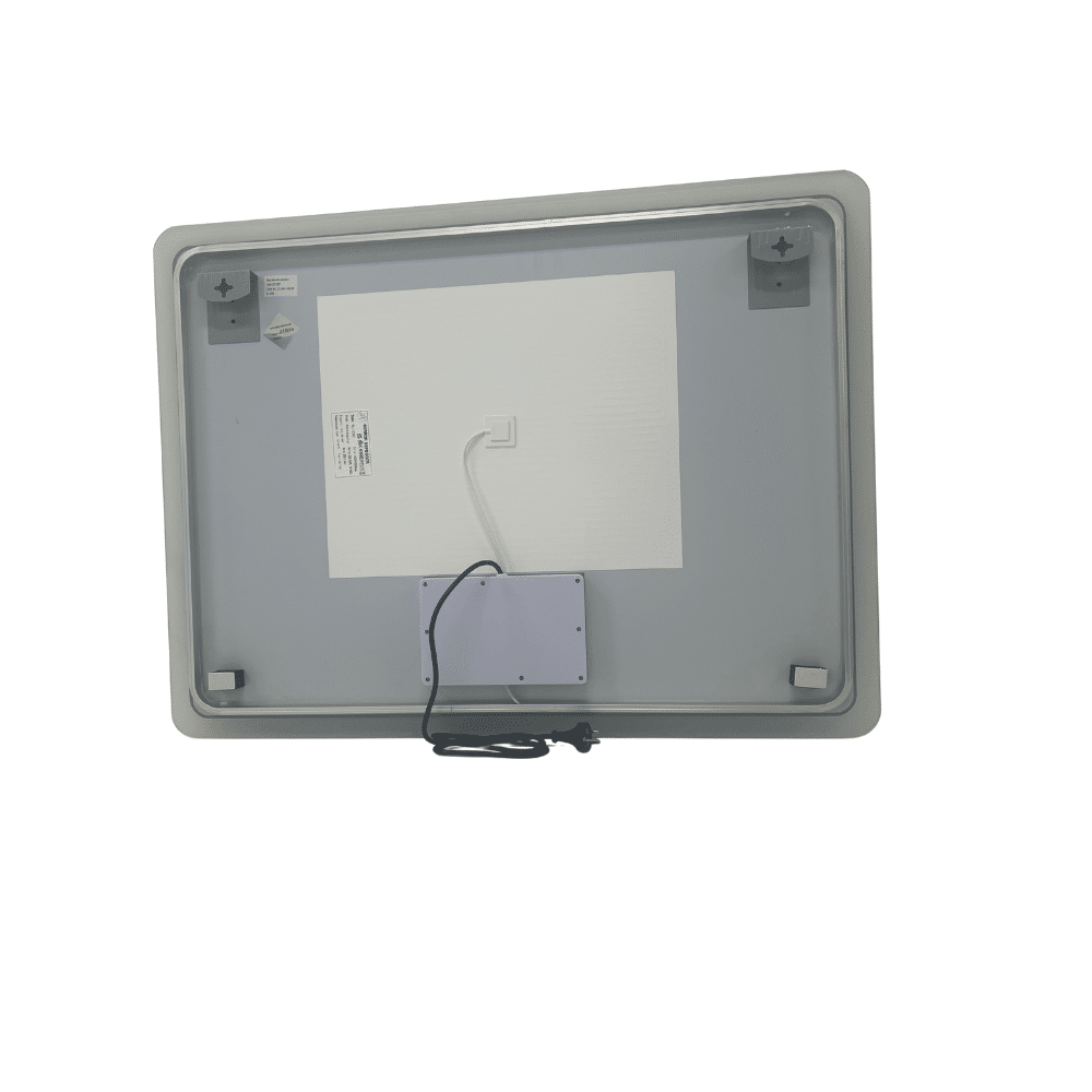 Rectangular LED Mirror 100cm  x 75cm Frameless Frosted Wall Mounted Bathroom Defogger Dimmable Touch Sensor