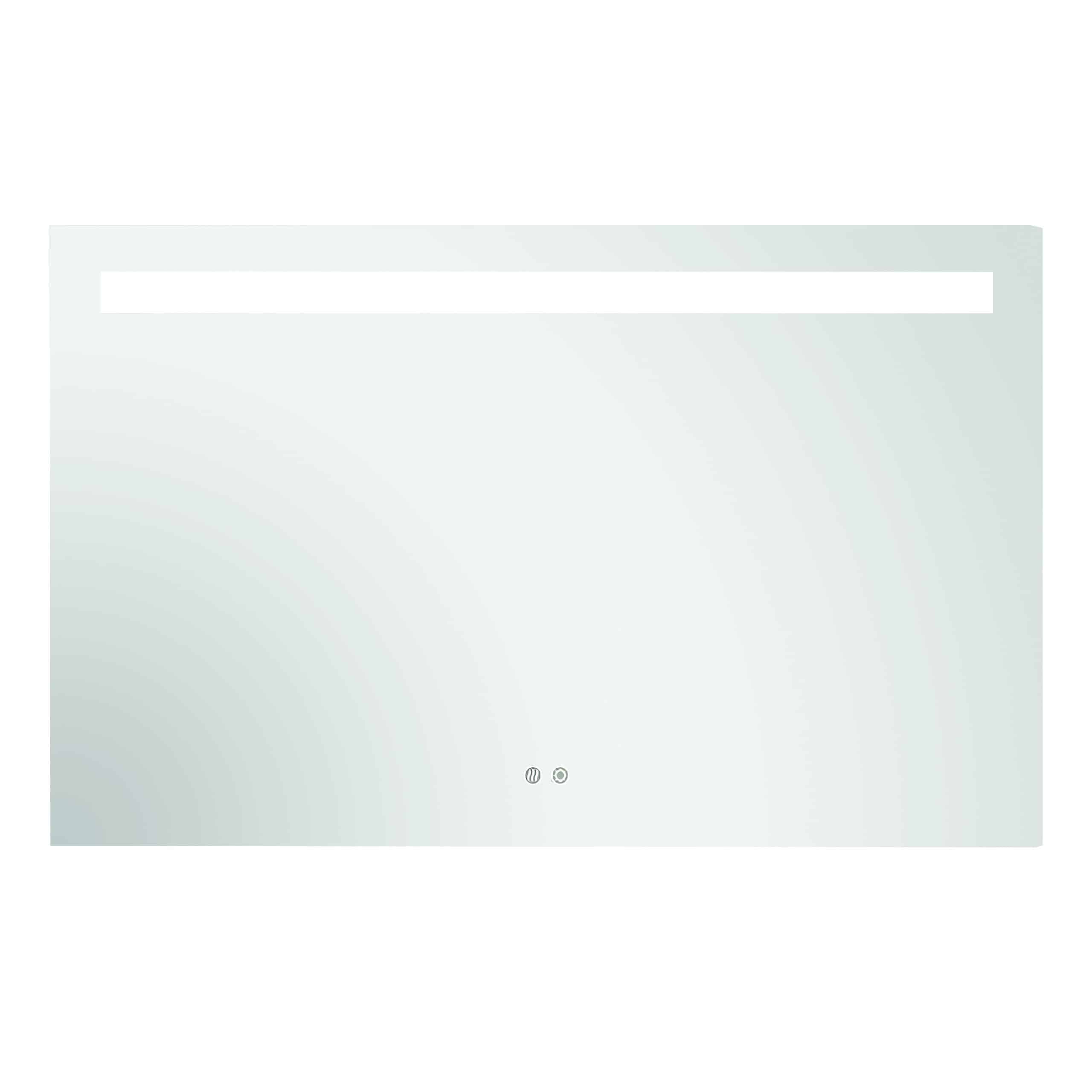Rectangular LED Bathroom Mirror 60cm x 80cm Frameless Frosted Frontlit Top Strip