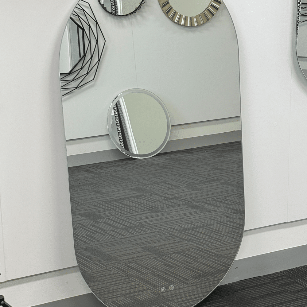 Oval LED Mirror 130cm x 70cm Frameless Backlit Defogger Dimmable