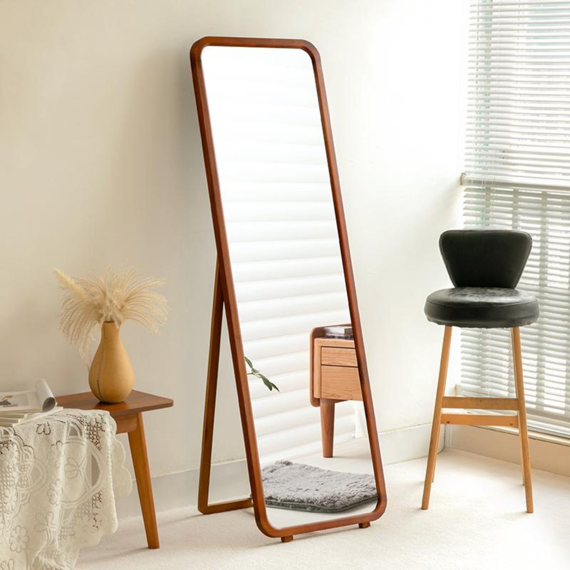 Classic Walnut Wood Frame Mirror - FLM05
