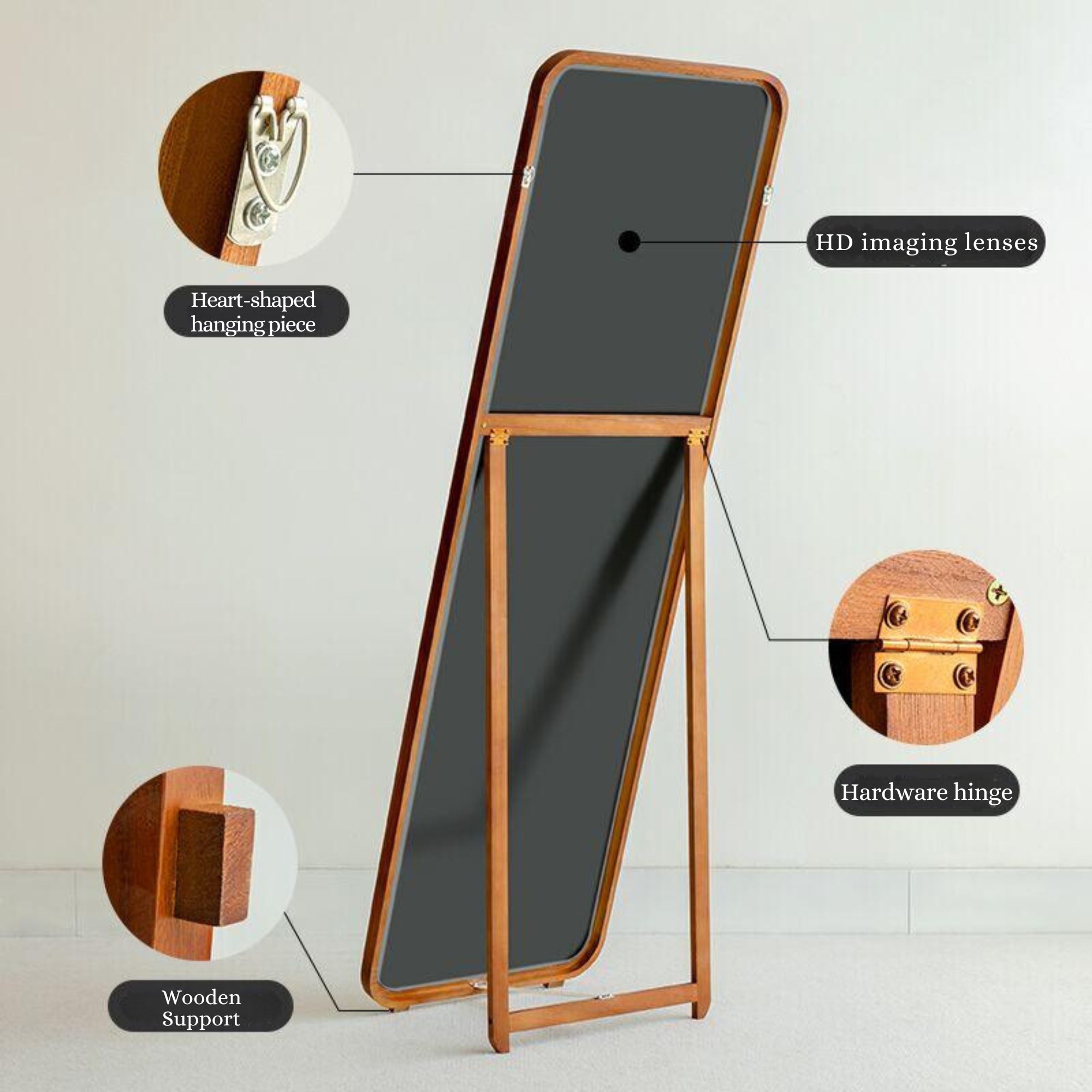 Classic Walnut Wood Frame Mirror - FLM05