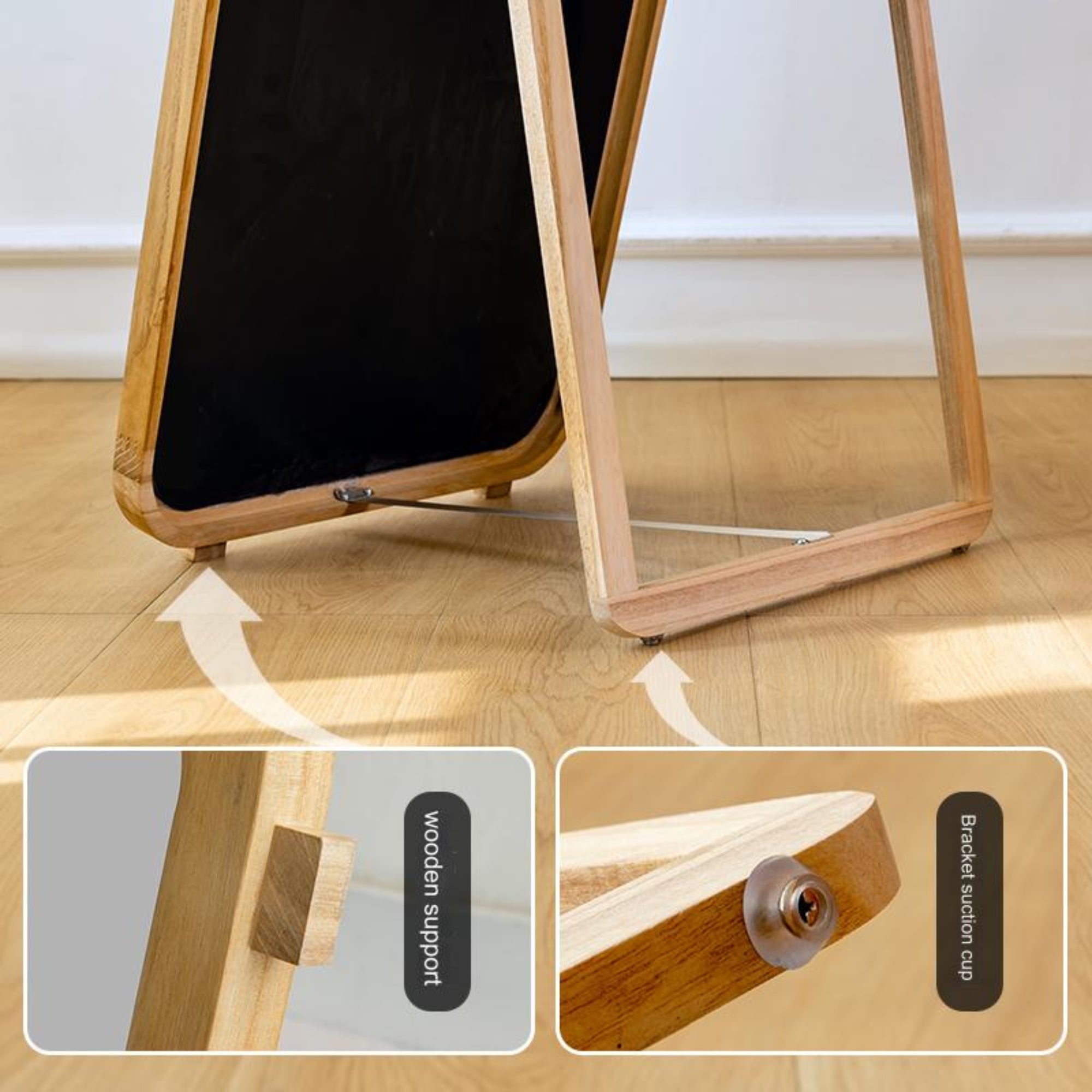 Classic Walnut Wood Frame Mirror - FLM05