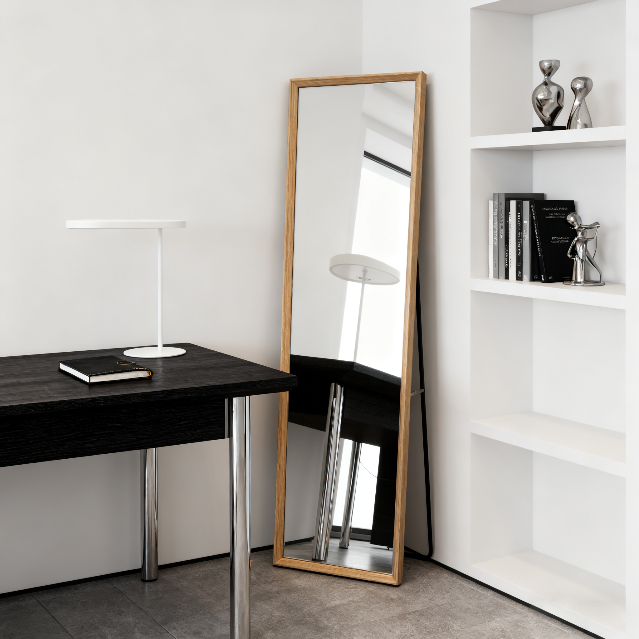 Classic Walnut Wood Frame Full Length Mirror - FLM56
