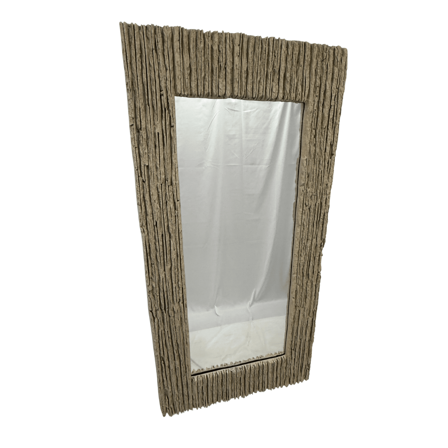 Contemporary Rectangular Wall Mirror 130cm x 64cm Grey Foam PU Frame