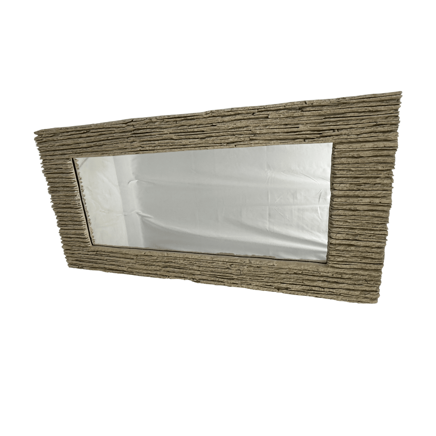 Contemporary Rectangular Wall Mirror 130cm x 64cm Grey Foam PU Frame