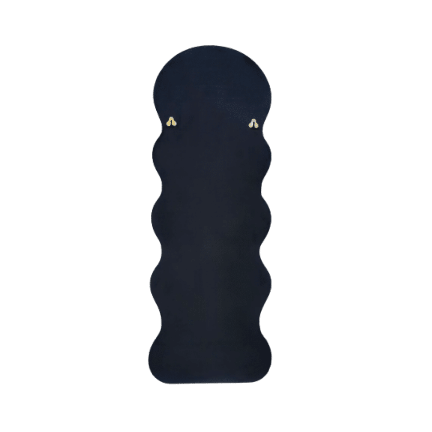 Modern Arched Wavy Velvet Full Length Mirror 160cm x 60cm Black Wall Mirror