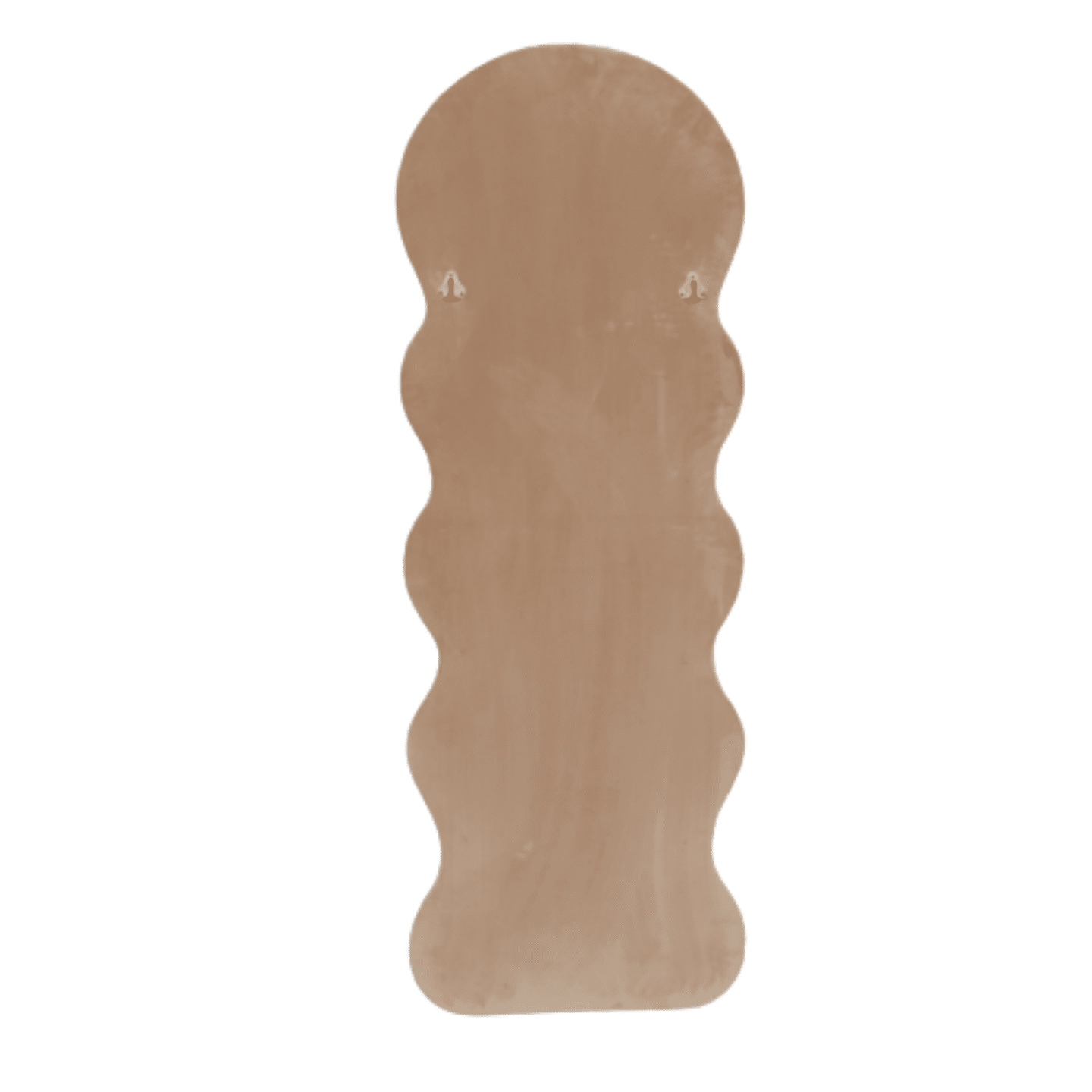 Modern Arched Wavy Velvet Full Length Mirror 160cm x 60cm Peach-Orange Wall Mirror