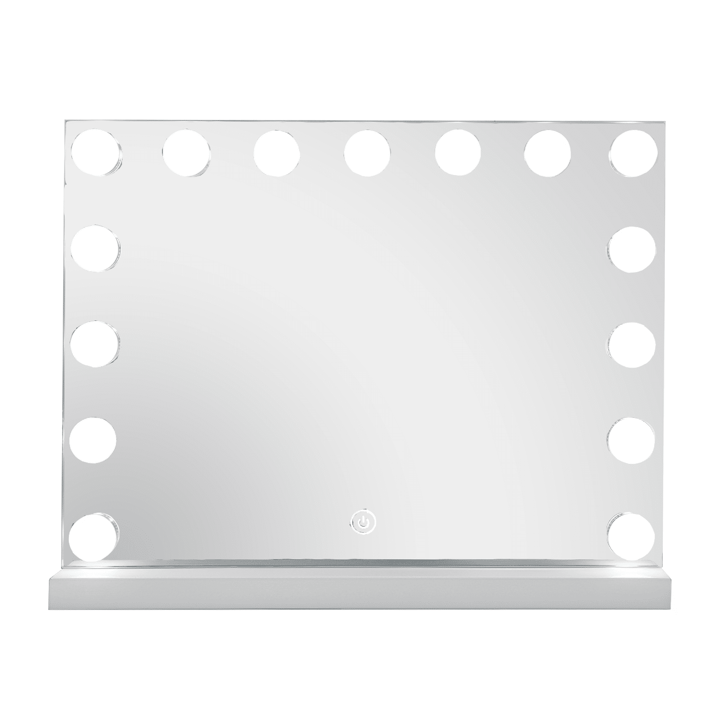 Rectangular Hollywood LED Makeup Mirror 46cm x 58cm Frontlit Touch Sensor Vanity Tabletop Beauty Mirror