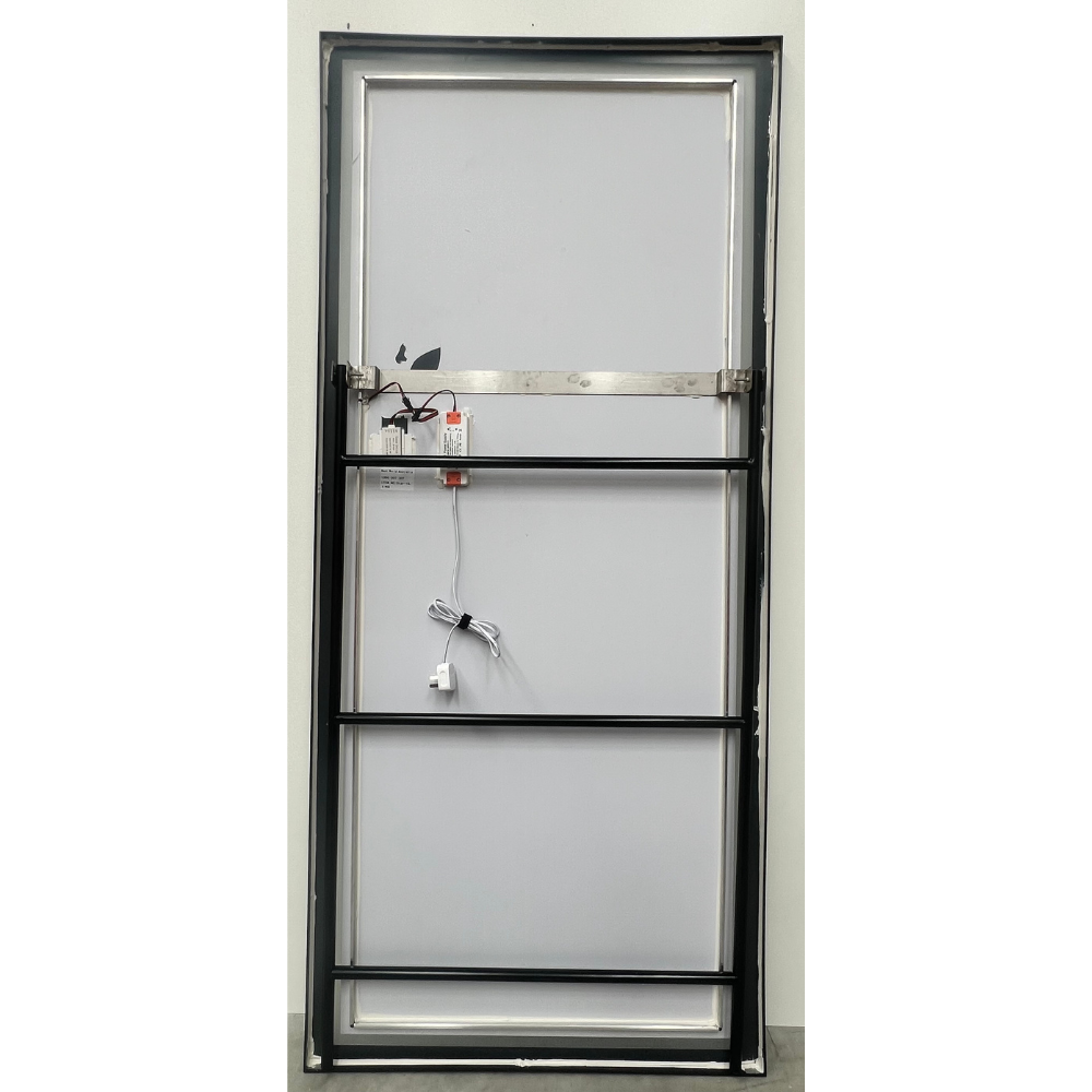Rectangular LED Mirror 180cm x 80cm Black Frame Touch Sensor Dimmable Bathroom Bedroom Dressing Makeup Mirror