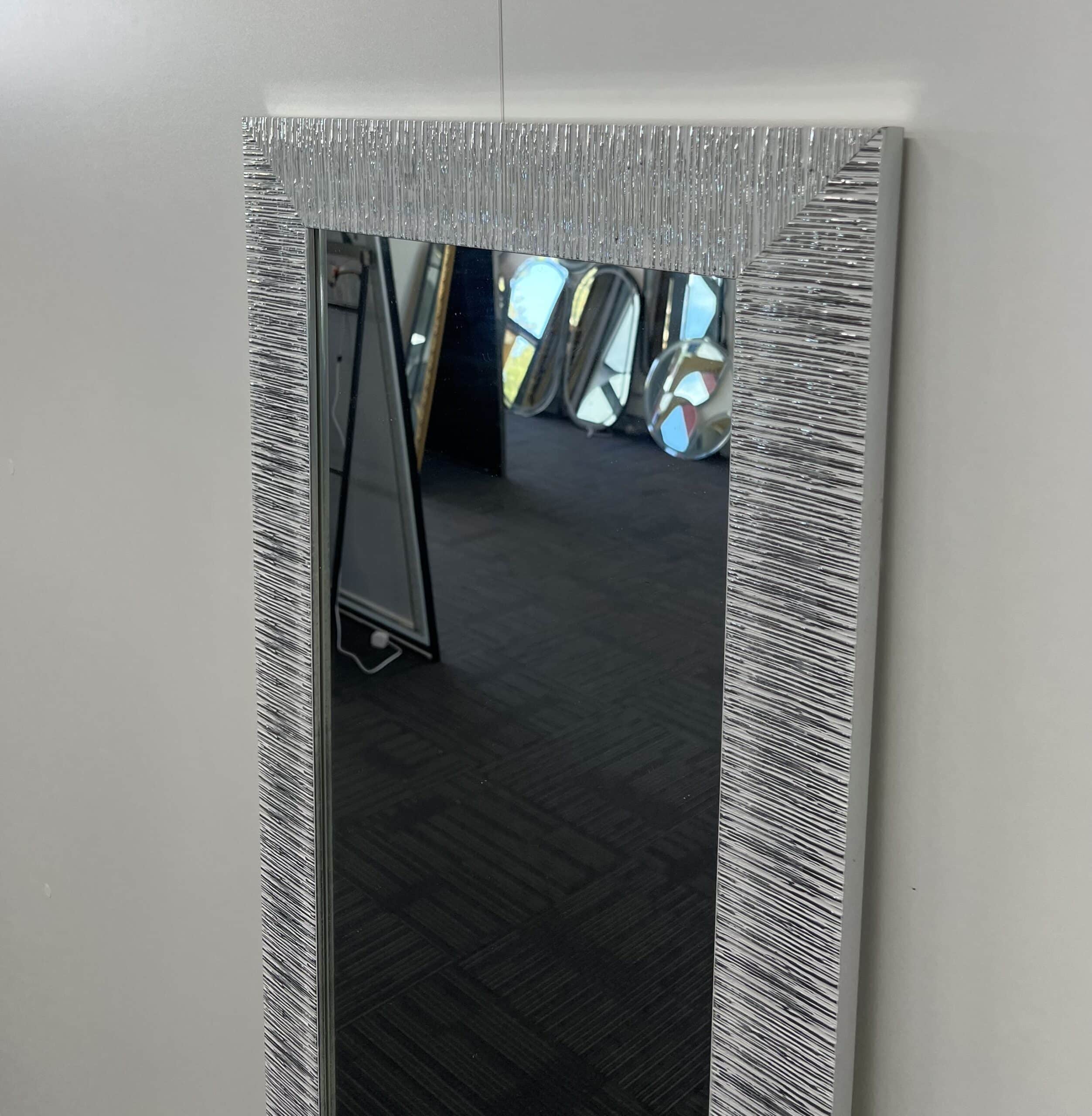 Star Modern Full Length Mirror 152cm x 52cm Silver Frame Wall Mount Rectangular