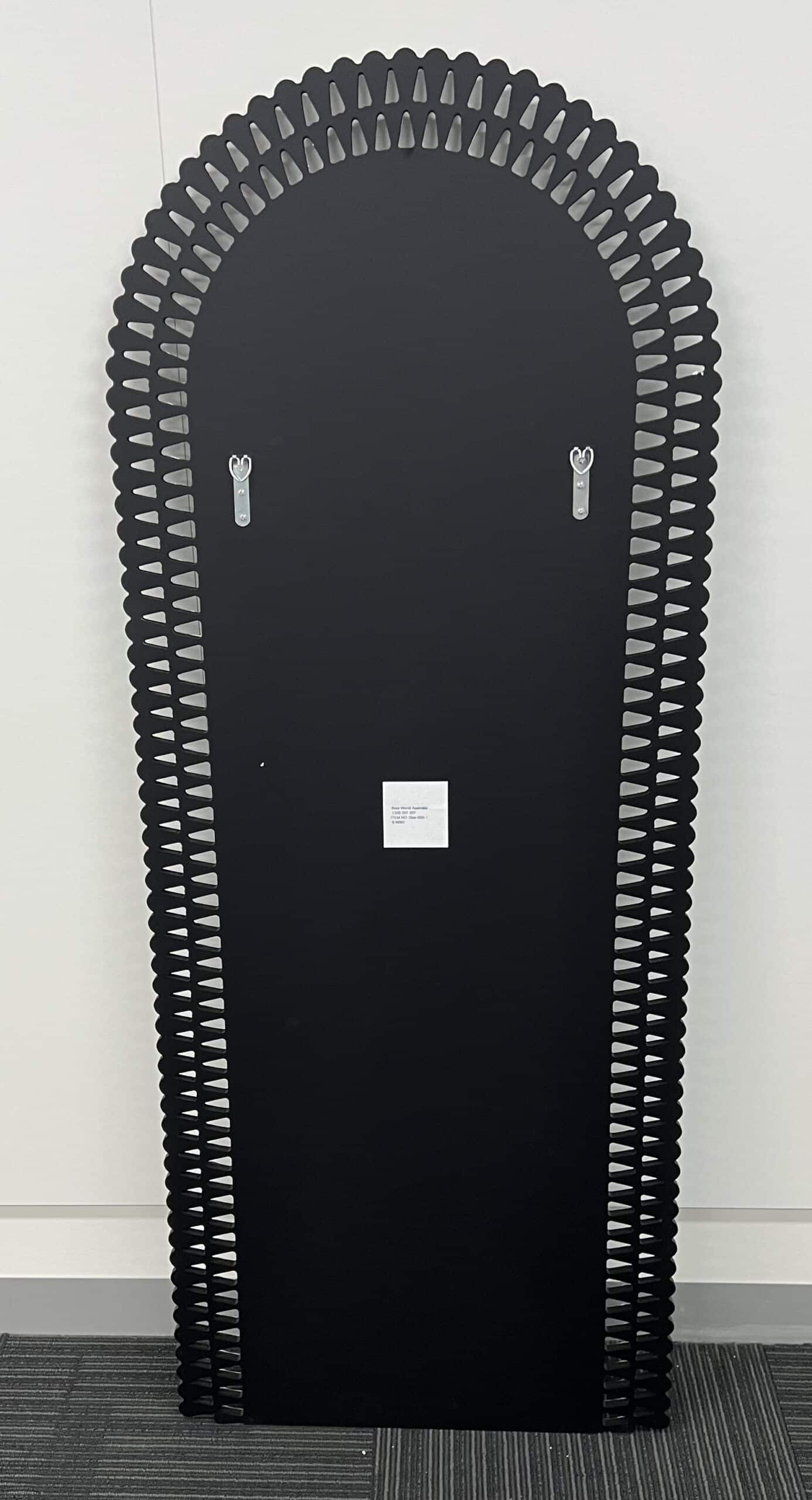 Diamond Water Drop Arch Wall Mirror 200cm x 100cm Silver Acrylic Frame
