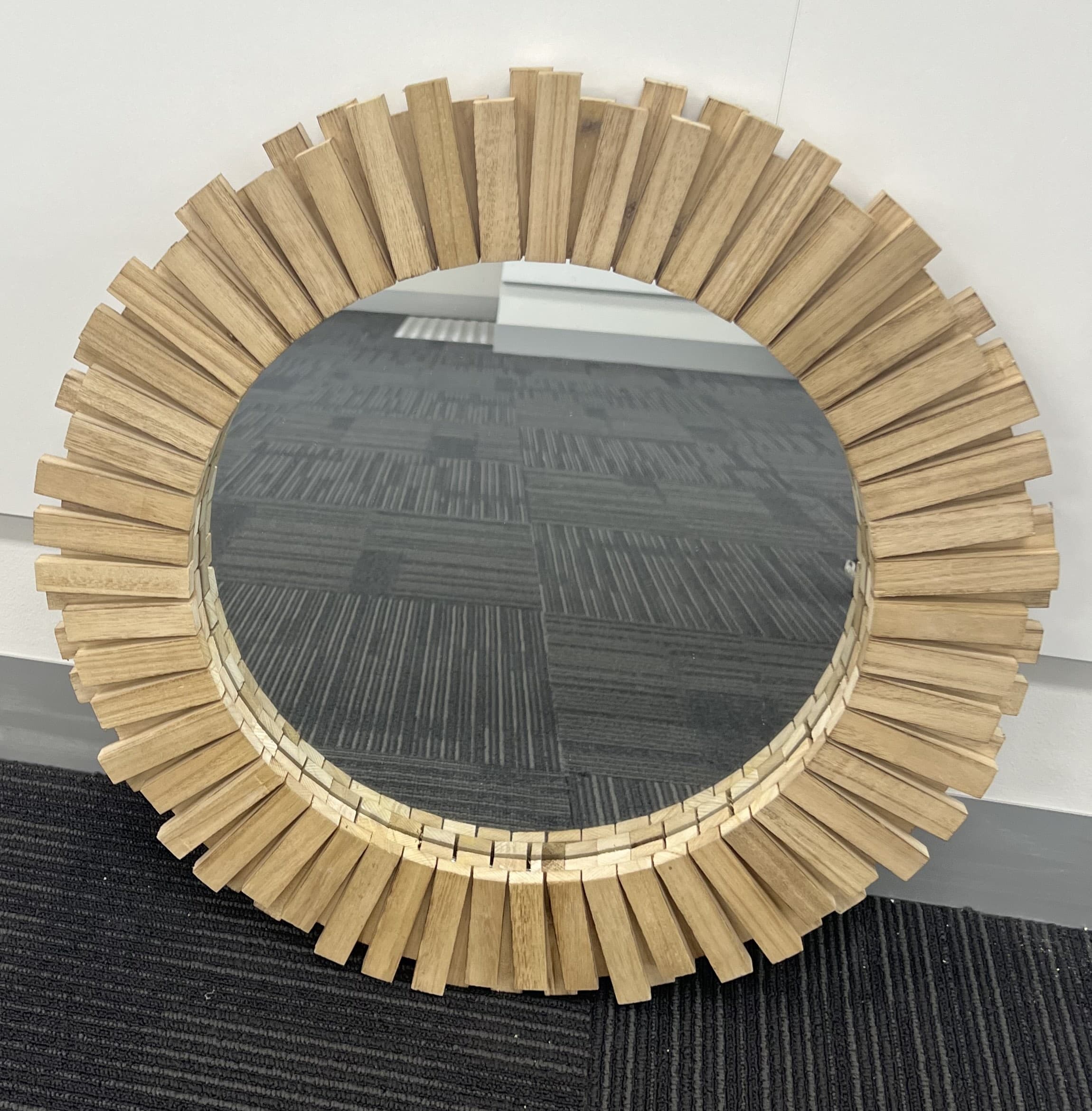 Paulownia Round Blunt Mirror 53cm Self Paint