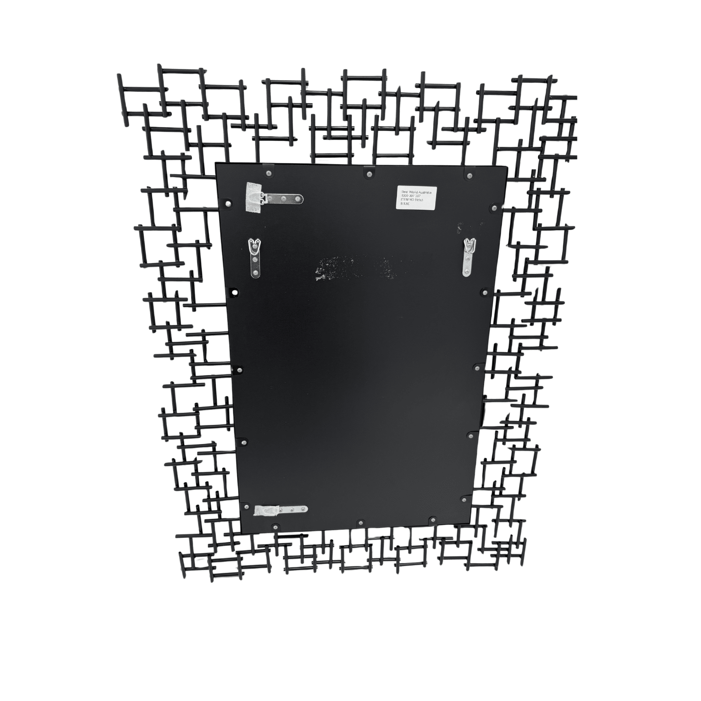 Luxury Iron Frame Rectangular Mirror 107cm x 81cm Black Modern Wall Décor