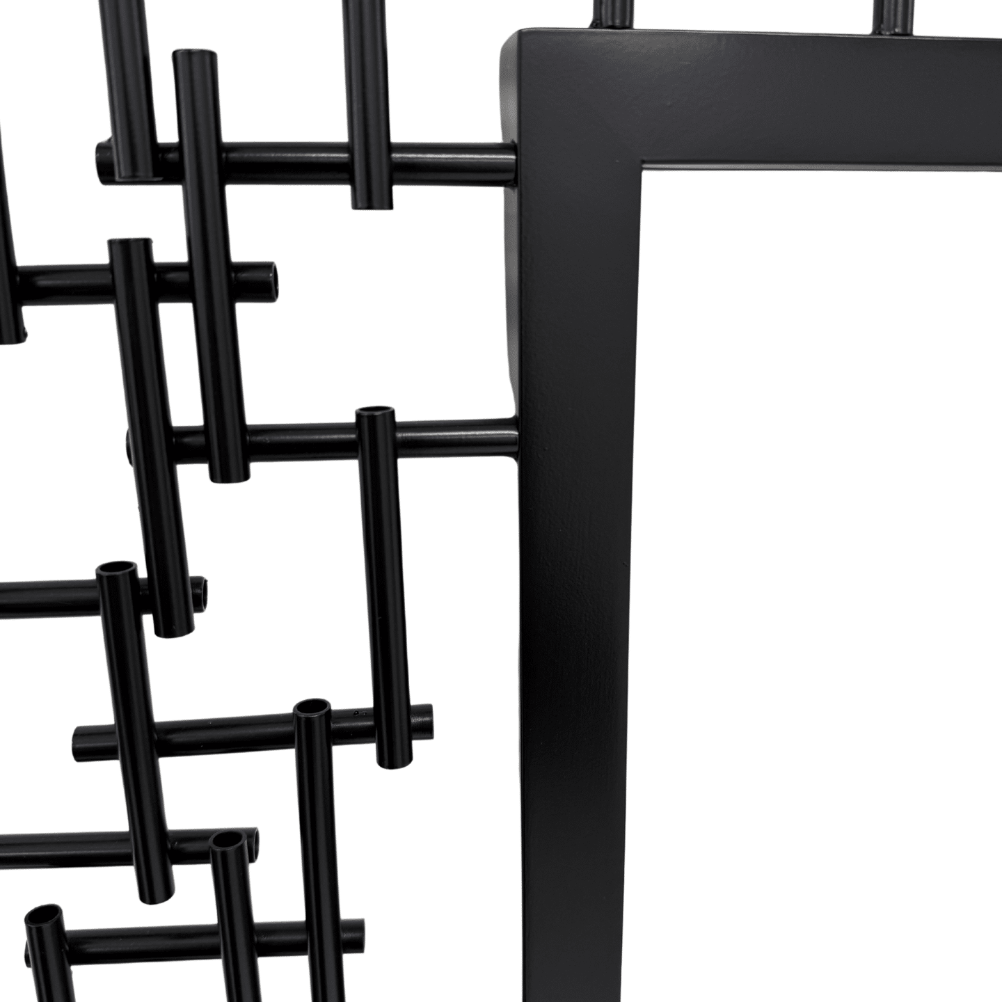 Luxury Iron Frame Rectangular Mirror 107cm x 81cm Black Modern Wall Décor