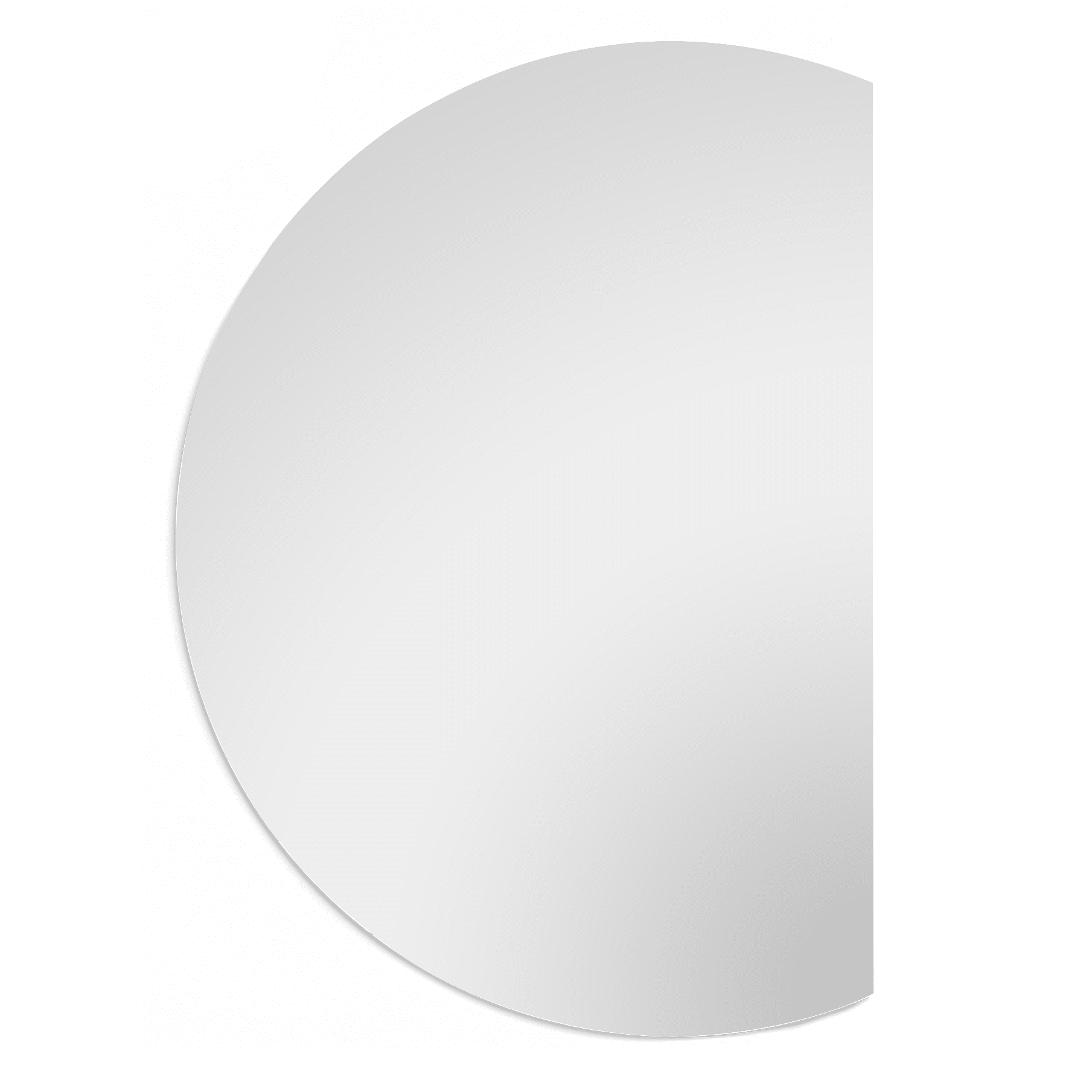 Right Cut Half Moon Wall Mirror 91cm x 130cm Frameless Decorative Mirror
