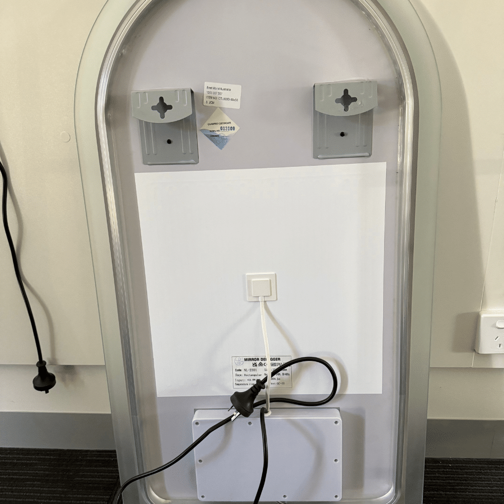 Arched LED Bathroom Mirror 90cm x 50cm Frameless Frosted Dimmable Anti Fog Defogger