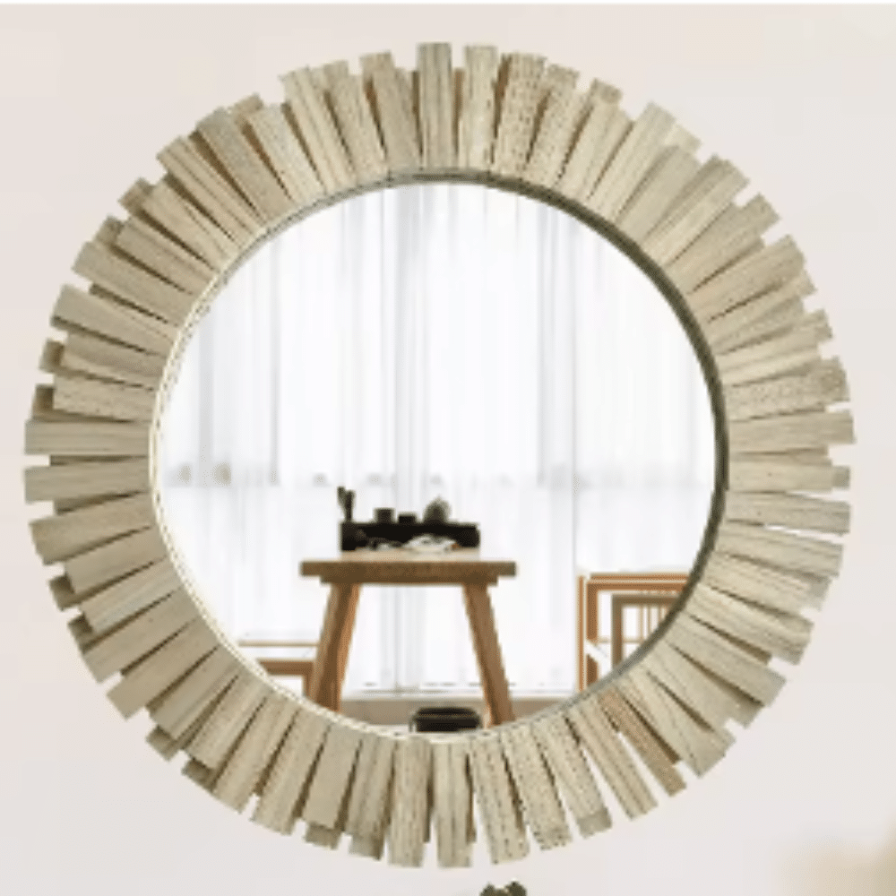 Paulownia Round Blunt Mirror 53cm Self Paint