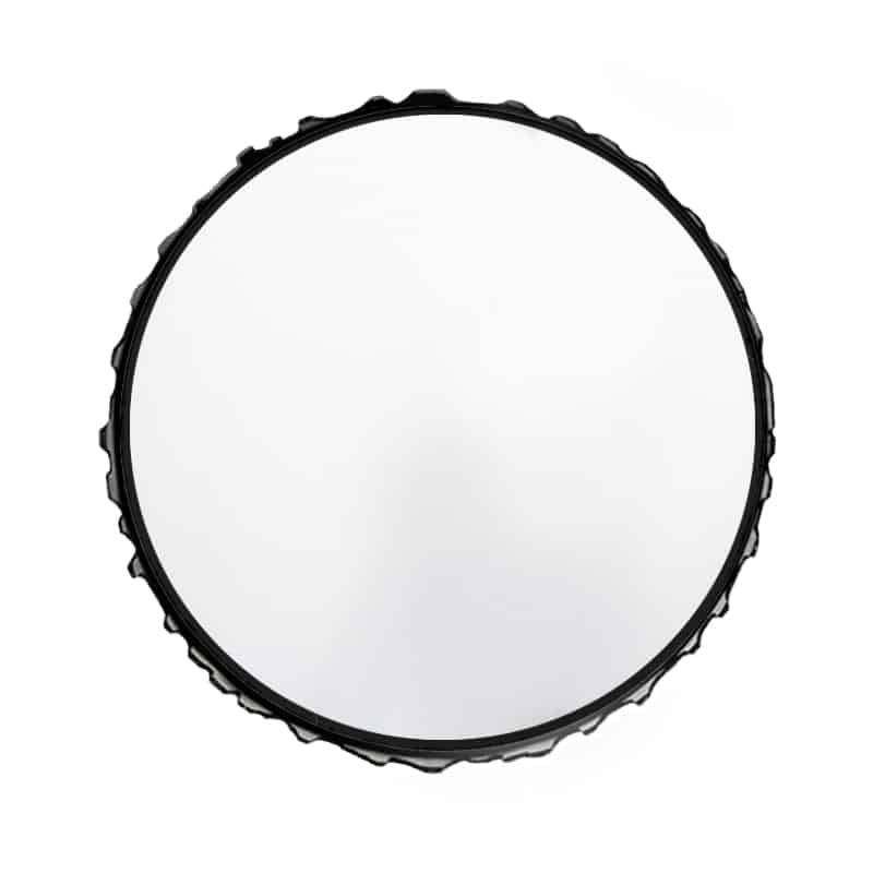 Black Round Wall Mirror 46cm Amaz Ultra Decorative Iron Frame for Modern Interiors