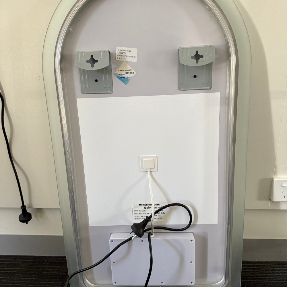Arched LED Bathroom Mirror 90cm x 50cm Frameless Frosted Dimmable Anti Fog Defogger