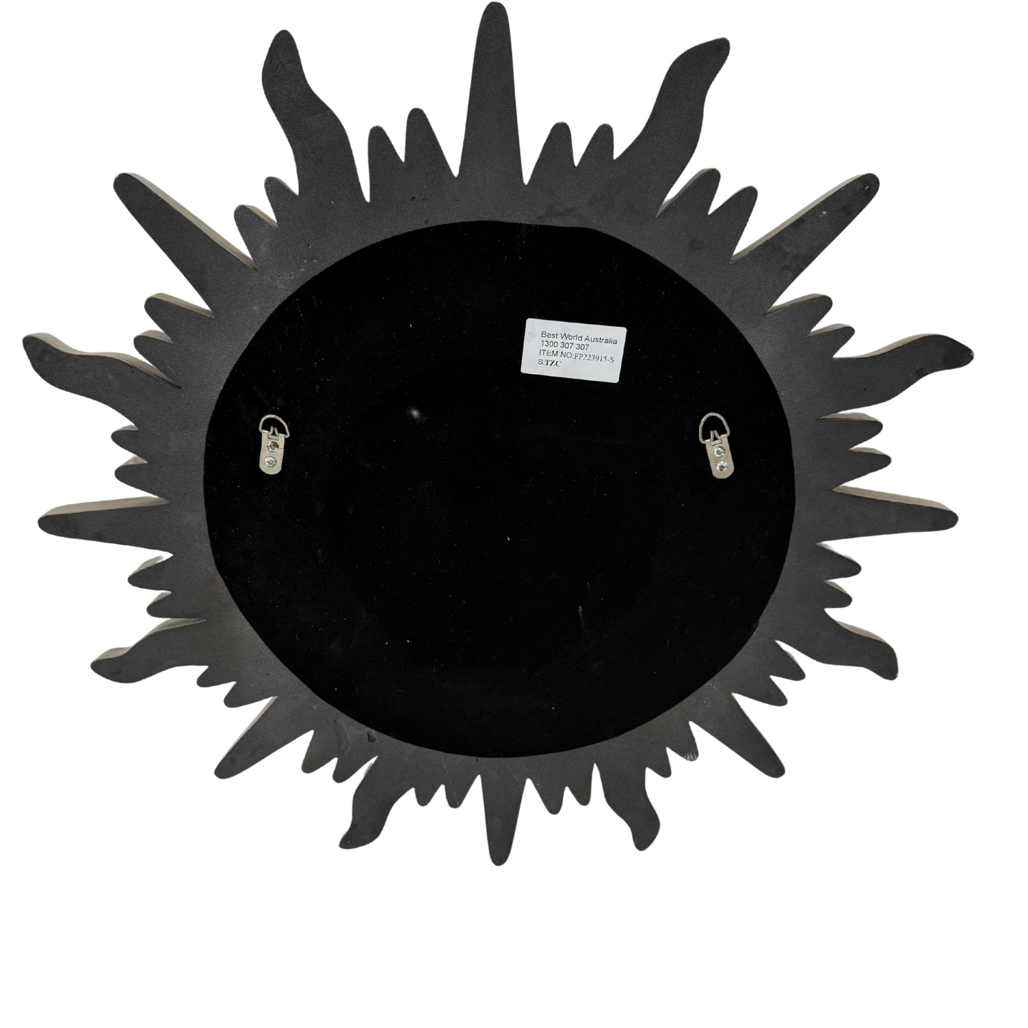 Round Vintage Sunburst Mirror 71cm Gold Wall Mount PU Frame