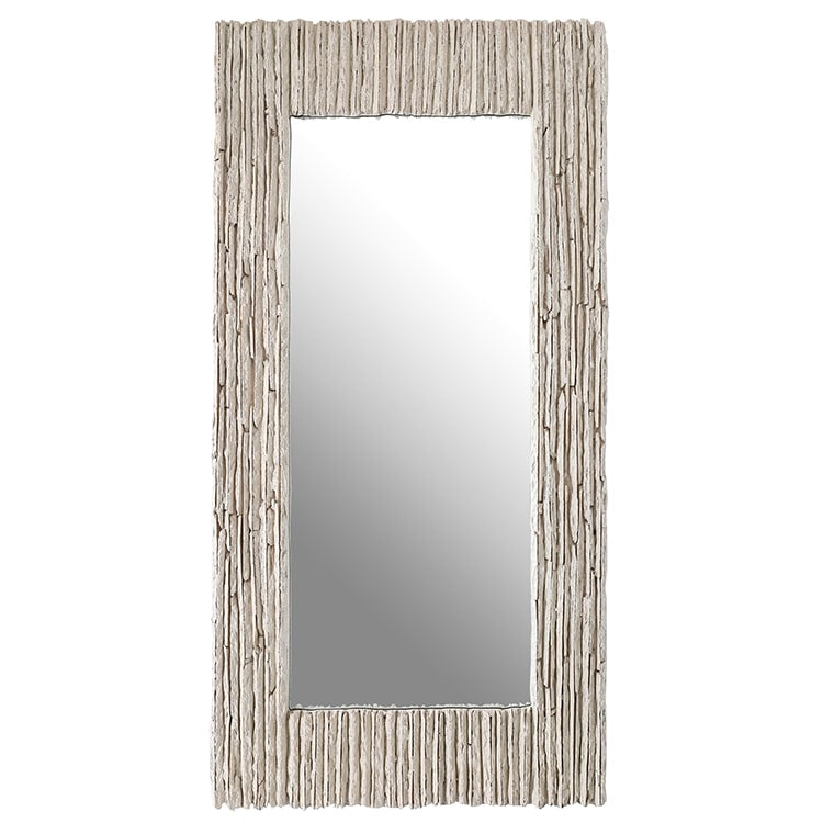 Contemporary Rectangular Wall Mirror 130cm x 64cm Grey Foam PU Frame