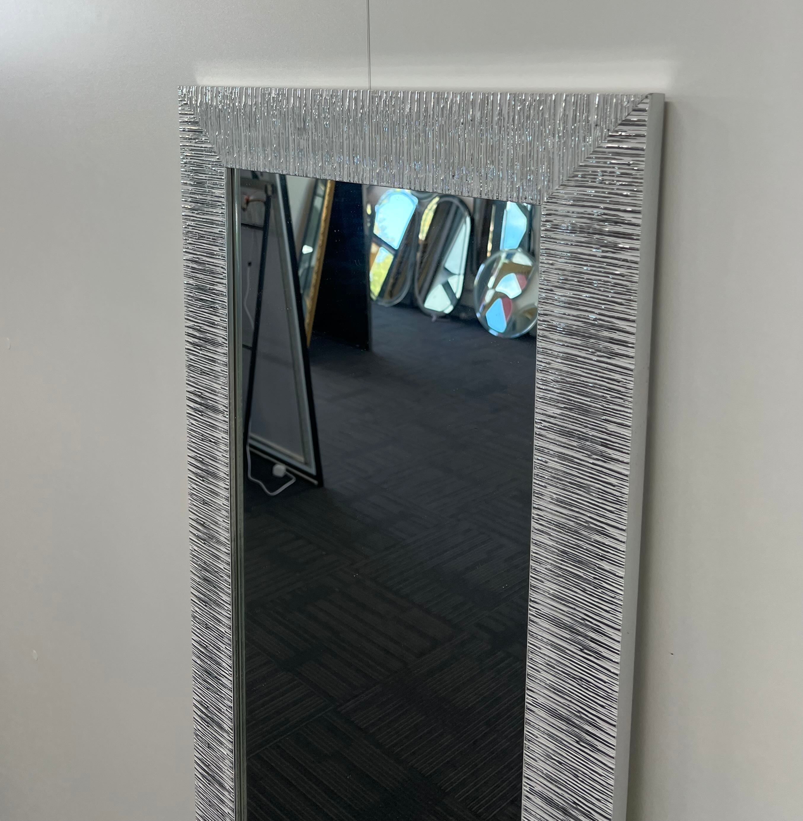 Star Modern Full Length Mirror 152cm x 52cm Silver Frame Wall Mount Rectangular