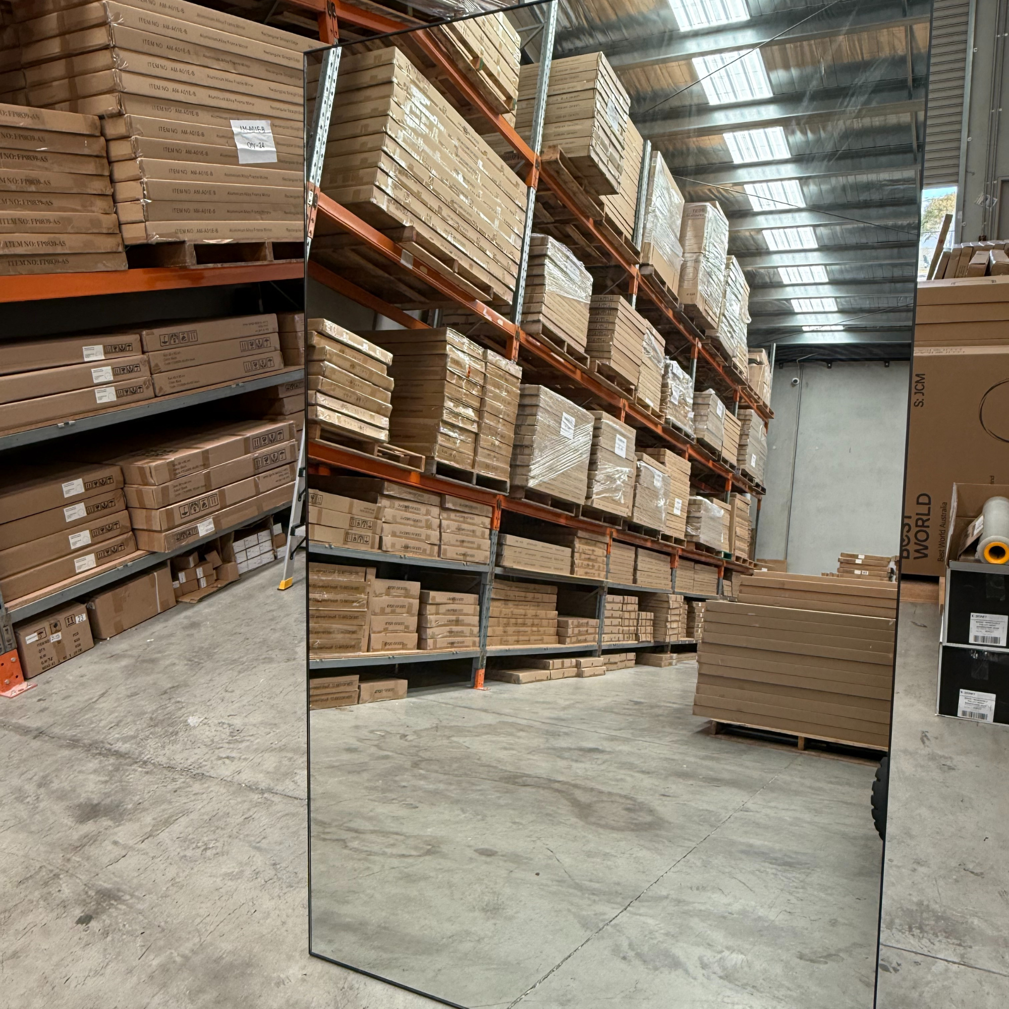 Rectangular Full Length Mirror 90cm x 190cm Black Large Modern Floor Mirror