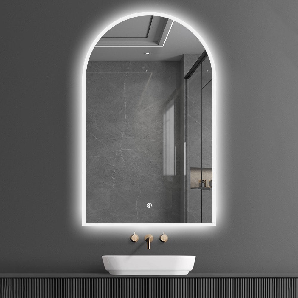 Arched LED Bathroom Mirror 130cm x 70cm Frameless Frosted Dimmable Anti Fog Defogger - FLM106