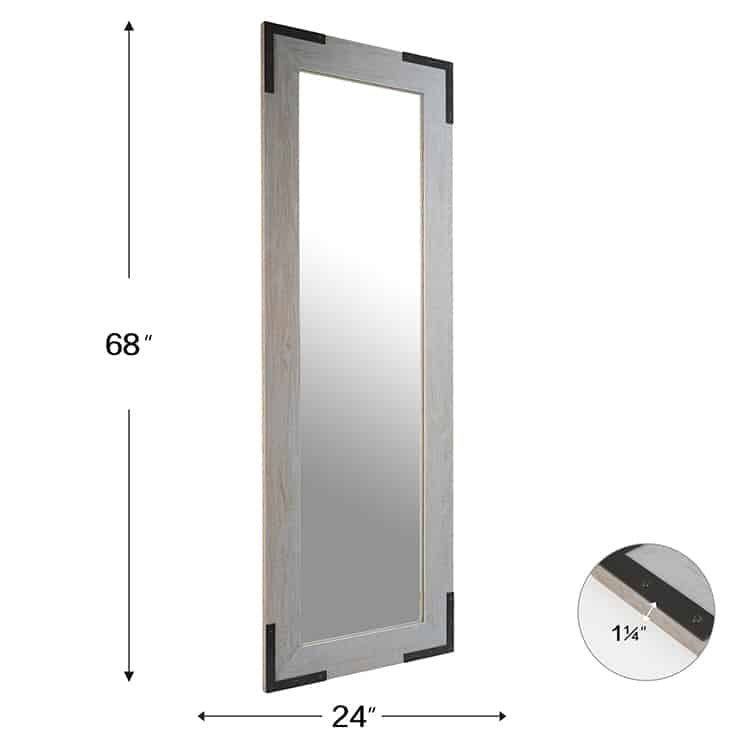 Spiegel Modern Full Height Mirror 173cm x 61cm Silver Grey Wall Mount Rectangular