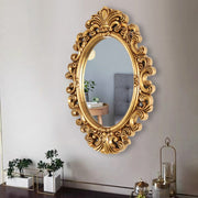 Oval Baroque Classic Wall Mirror 74cm x 54cm Gold Antique French Style