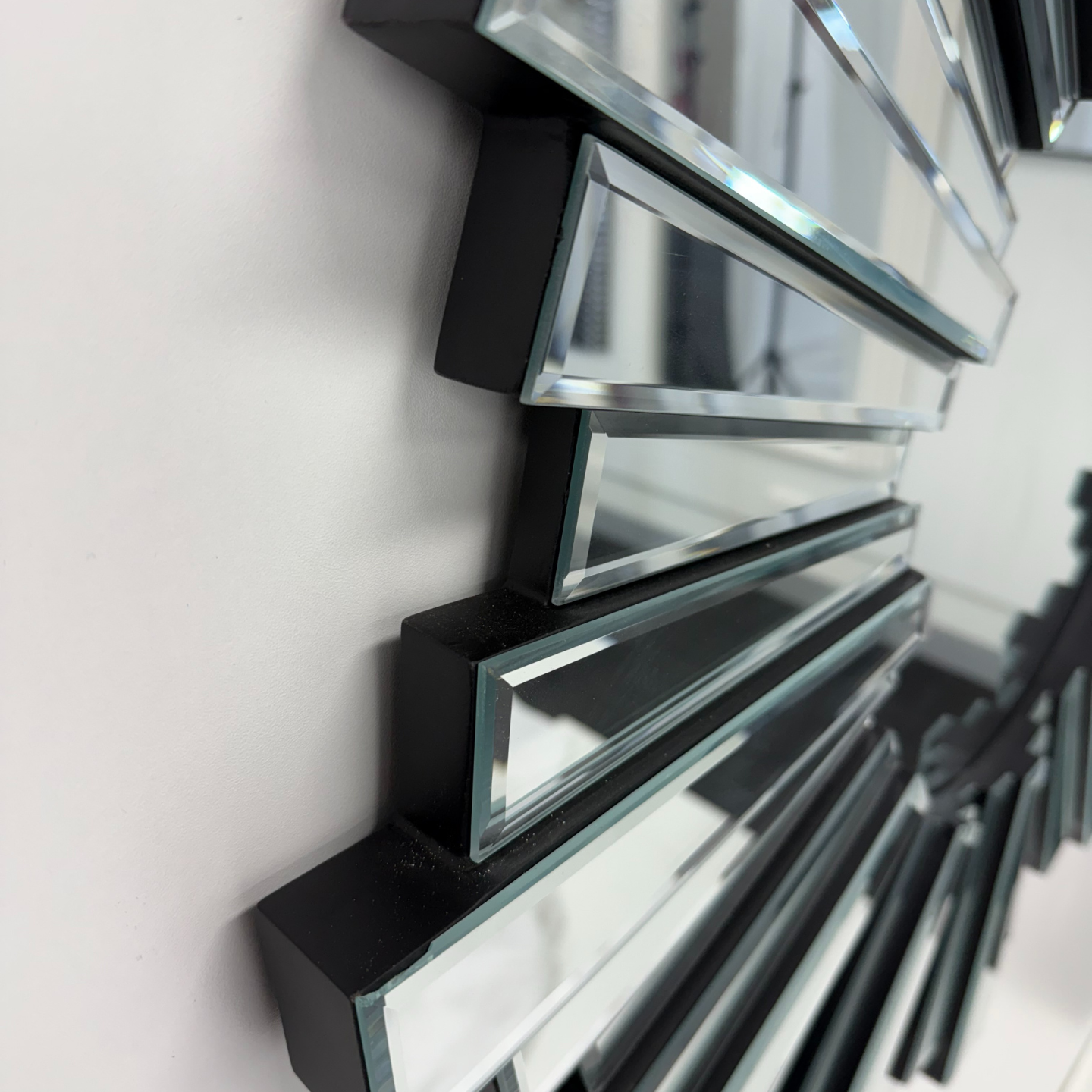 Besty Frameless Sunburst Wall Mirror 80cm Minimalist Beveled Design