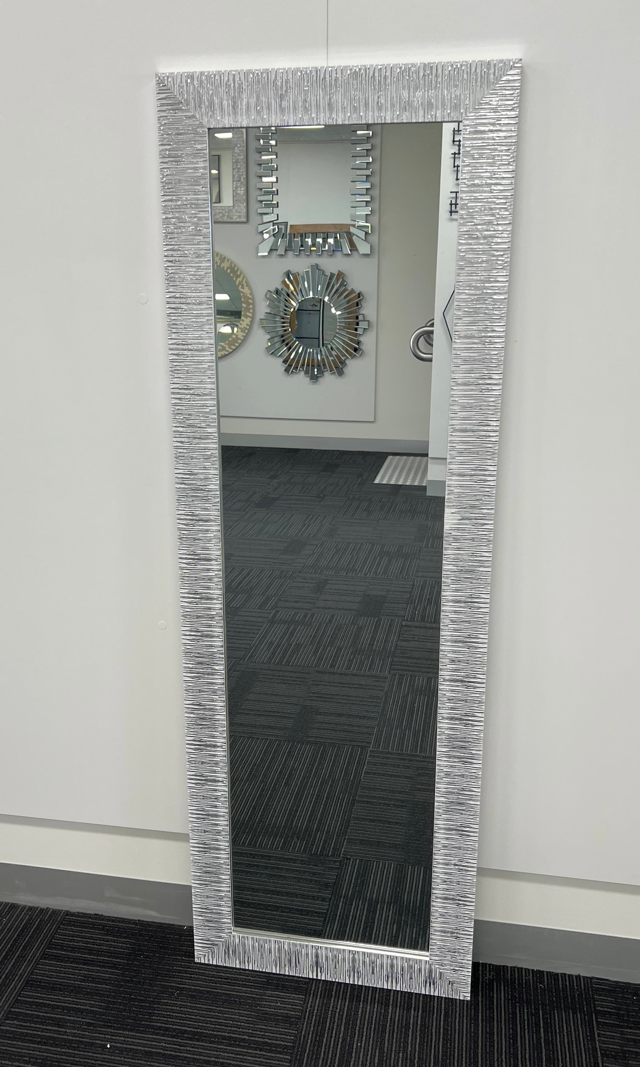 Star Modern Full Length Mirror 152cm x 52cm Silver Frame Wall Mount Rectangular