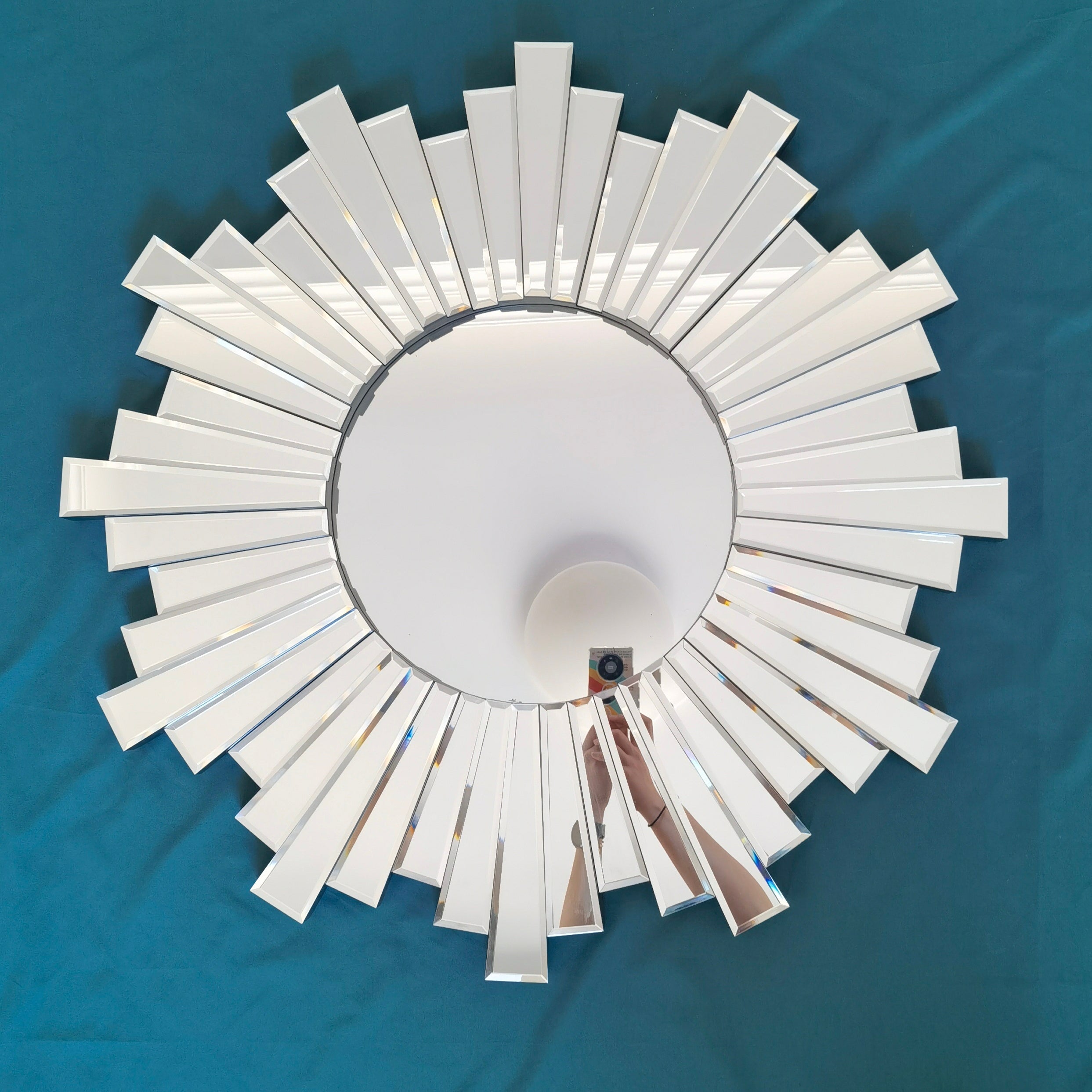 Besty Frameless Sunburst Wall Mirror 80cm Minimalist Beveled Design