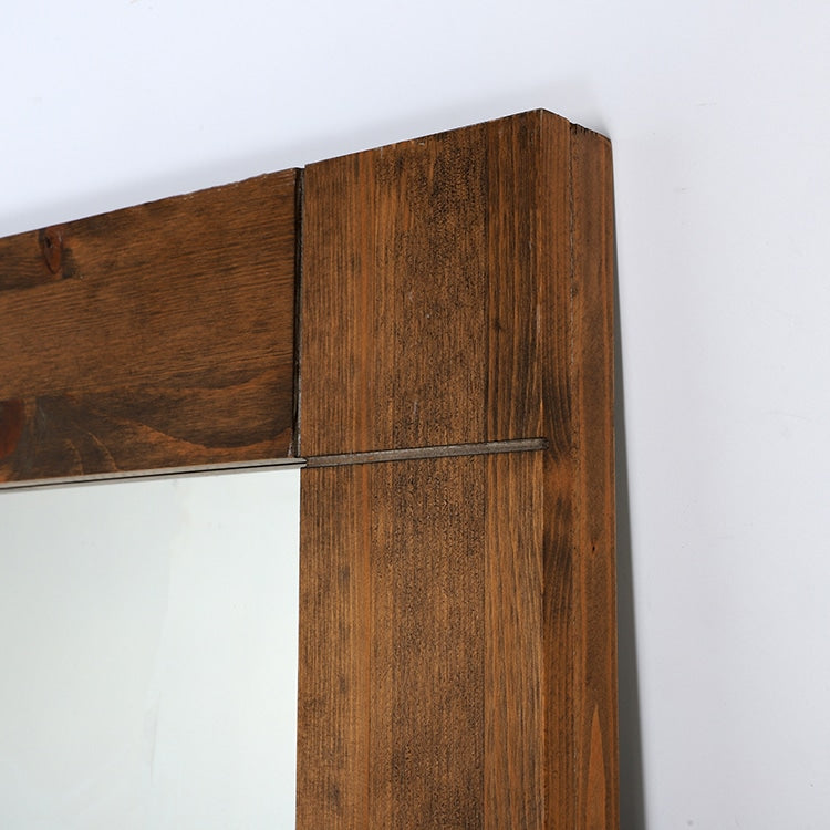 Nordic Full Length Rectangular Mirror 183cm x 91cm Yellow Brown Woodgrain Floor Mirror