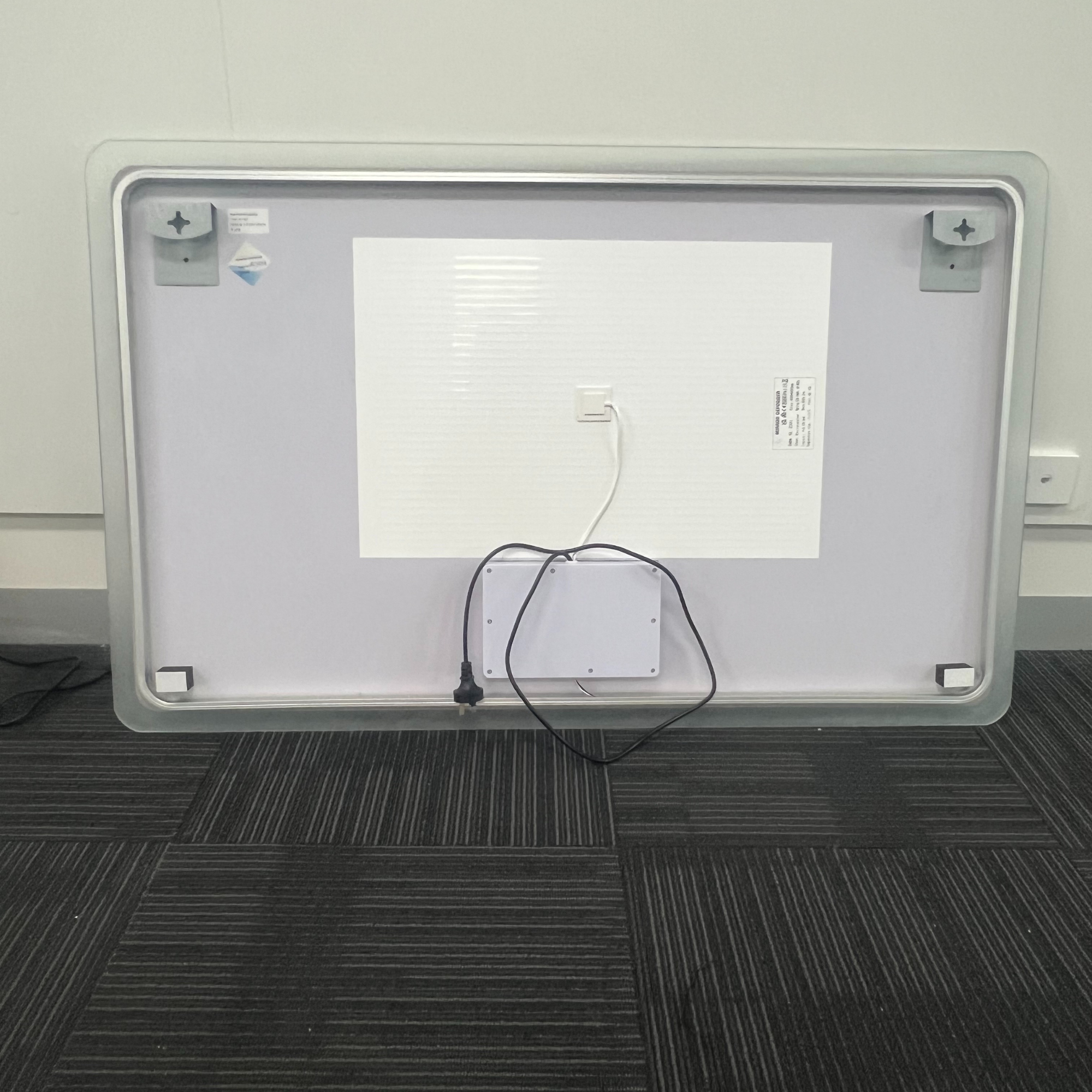 Rectangular LED Mirror 100cm  x 75cm Frameless Frosted Wall Mounted Bathroom Defogger Dimmable Touch Sensor