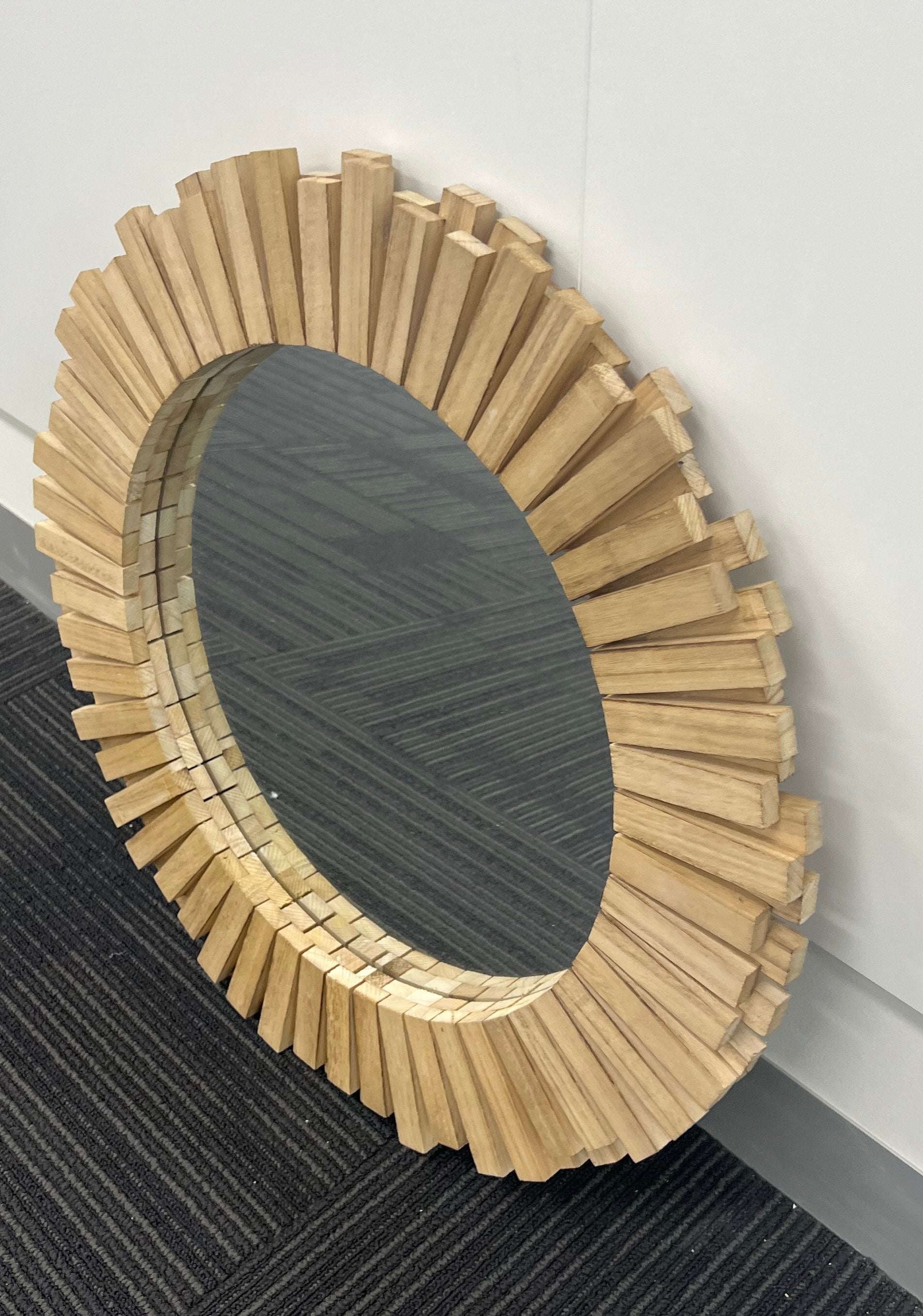 Paulownia Round Blunt Mirror 53cm Self Paint