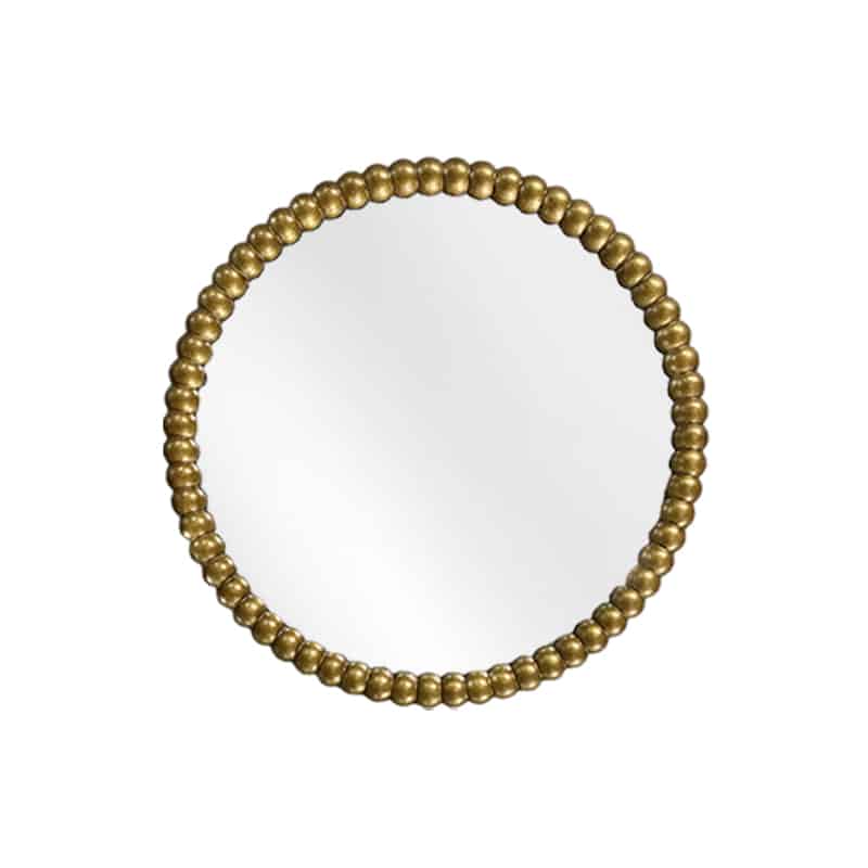 Beaded Sunburst Wall Mirror 70cm Round Gold Decorative Accent
